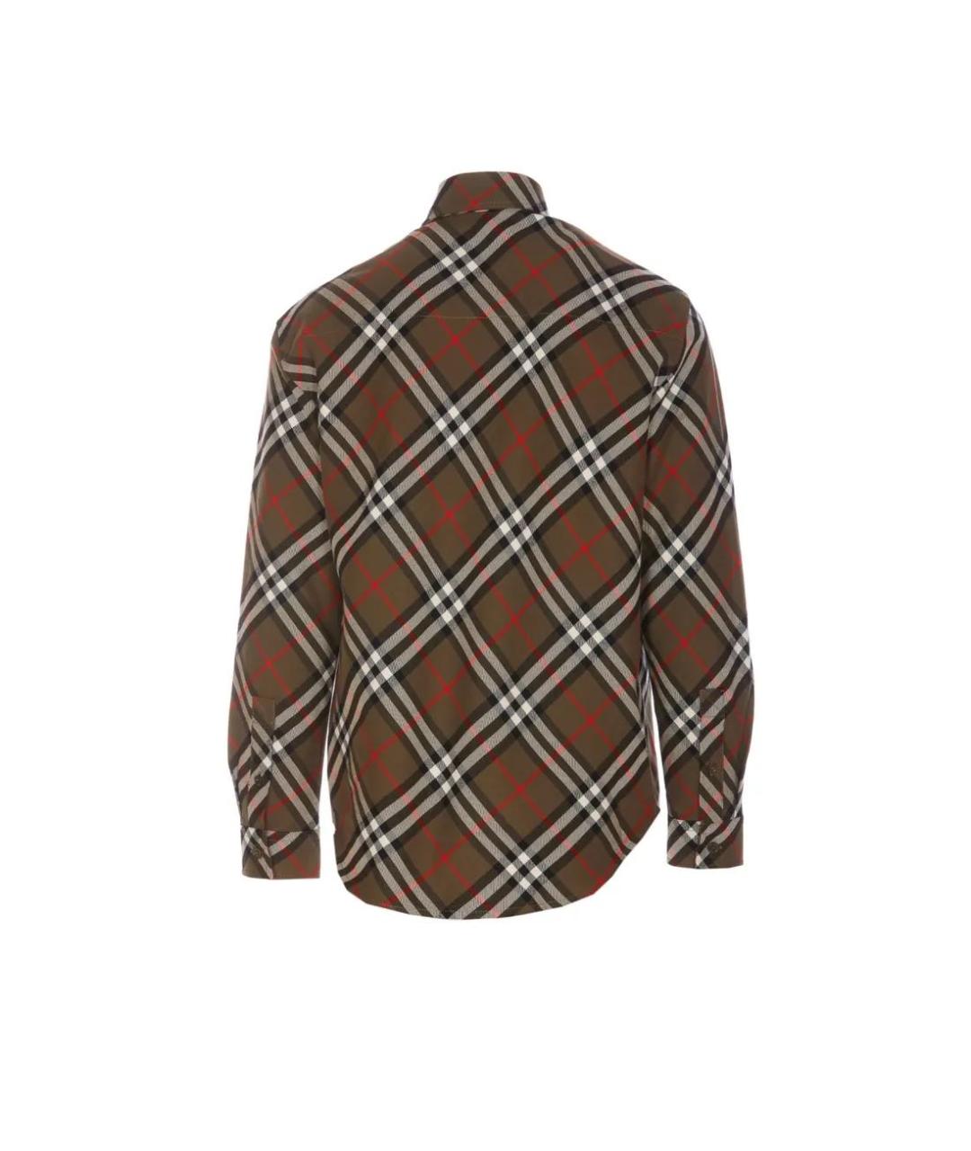 BURBERRY Хаки хлопковая кэжуал рубашка, фото 2