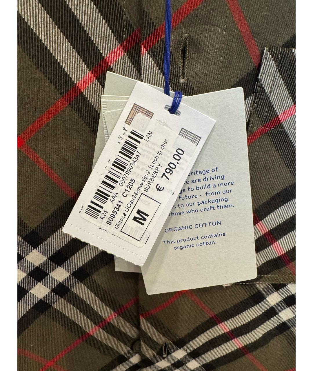BURBERRY Хаки хлопковая кэжуал рубашка, фото 4