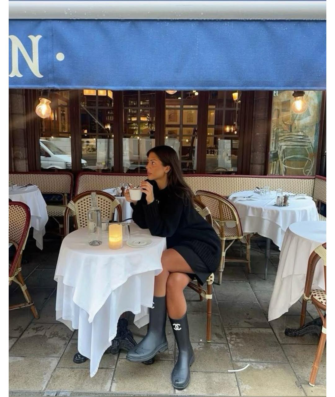 CHANEL Черные резиновые сапоги, фото 7