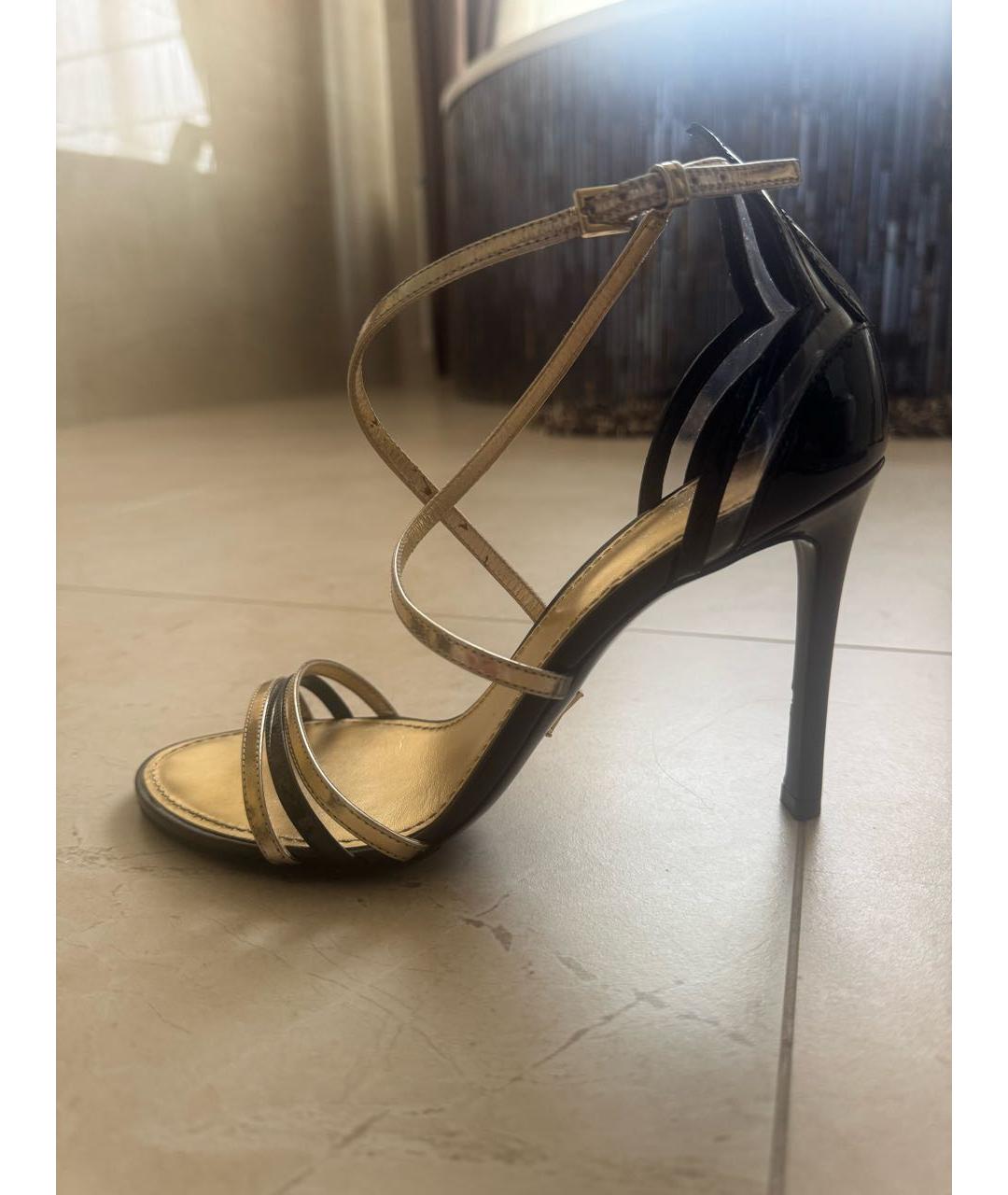 LOUIS VUITTON Черные босоножки из лакированной кожи, фото 5