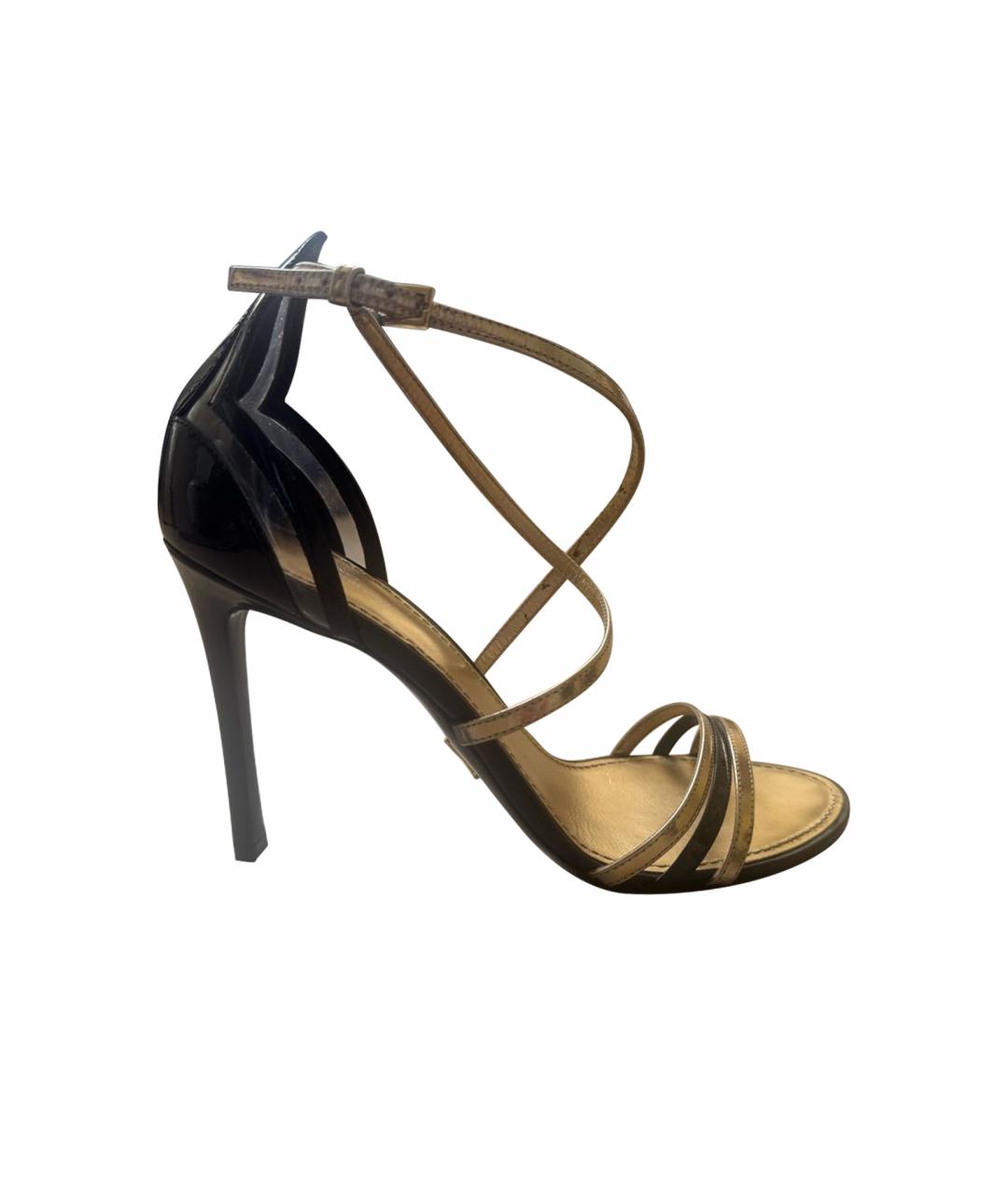 LOUIS VUITTON Черные босоножки из лакированной кожи, фото 1