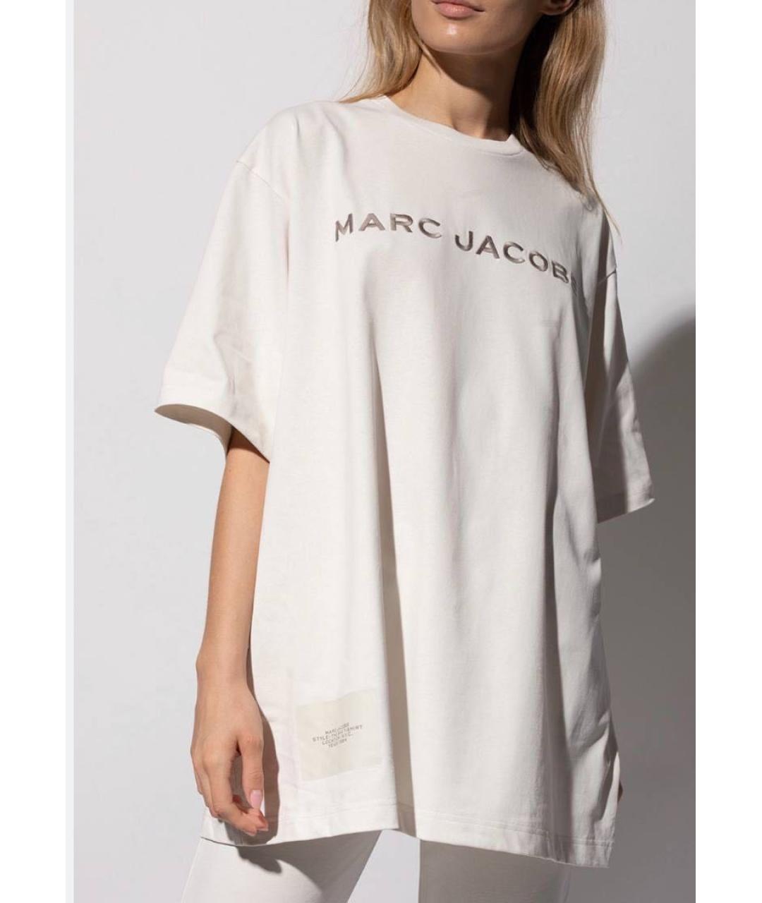 MARC JACOBS Бежевая хлопковая футболка, фото 2