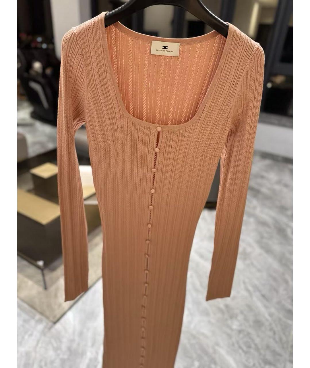 ELISABETTA FRANCHI Коралловое вискозное повседневное платье, фото 2