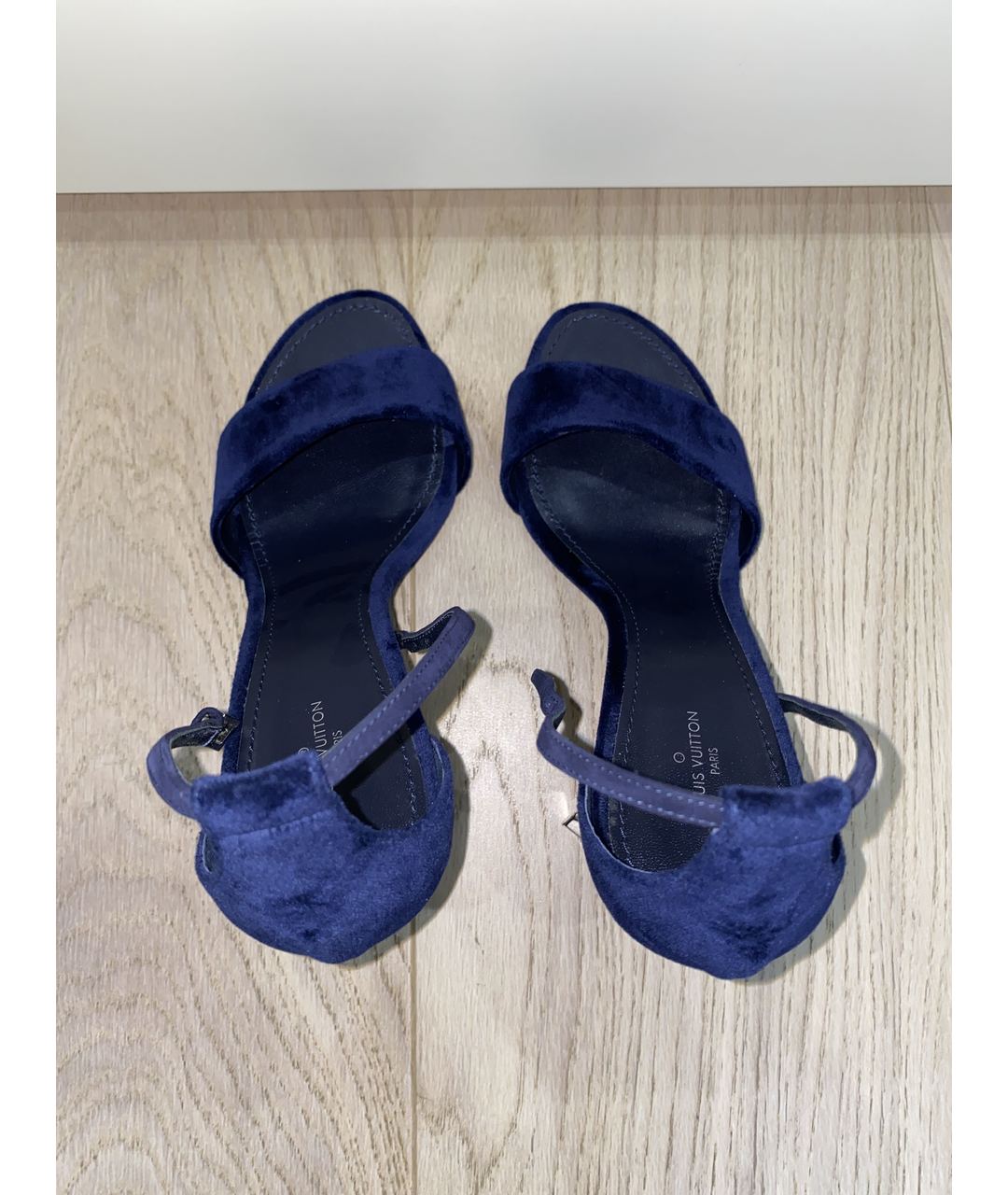 LOUIS VUITTON PRE-OWNED Синие бархатные туфли, фото 3