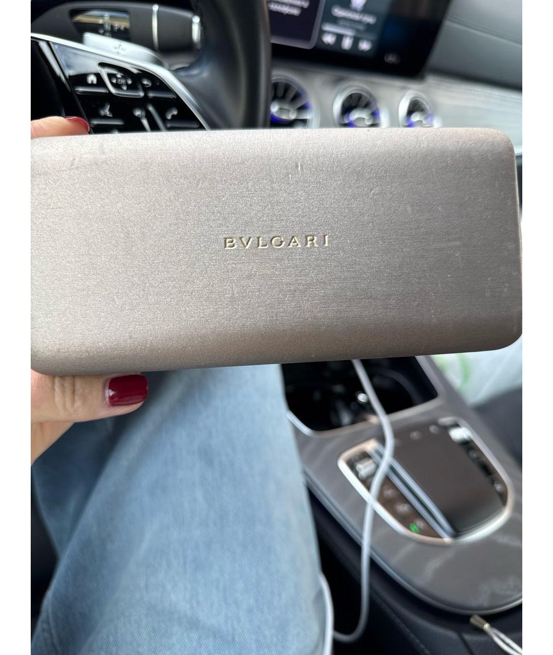 BVLGARI Золотые металлические солнцезащитные очки, фото 4