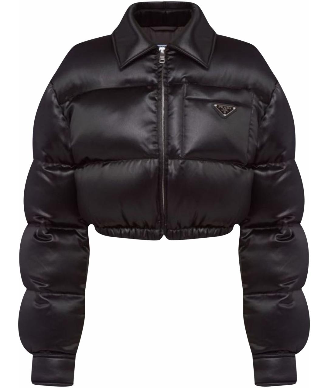 PRADA Черная атласная куртка, фото 1