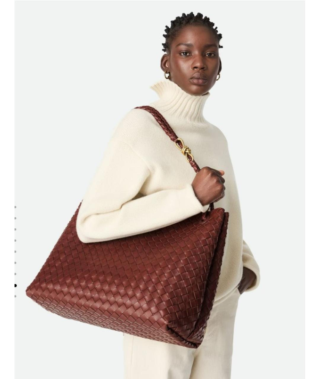 BOTTEGA VENETA Коричневая кожаная сумка тоут, фото 5