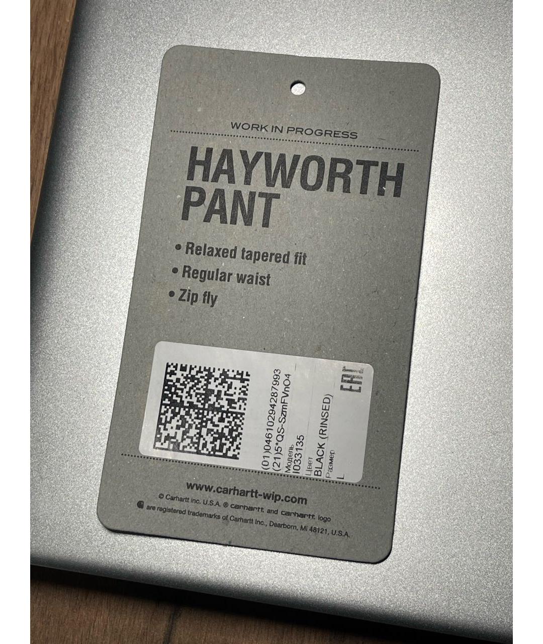 CARHARTT WIP Черные хлопковые повседневные брюки, фото 5