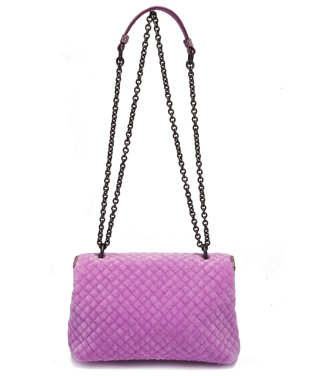 BOTTEGA VENETA Фиолетовая бархатная сумка тоут, фото 2
