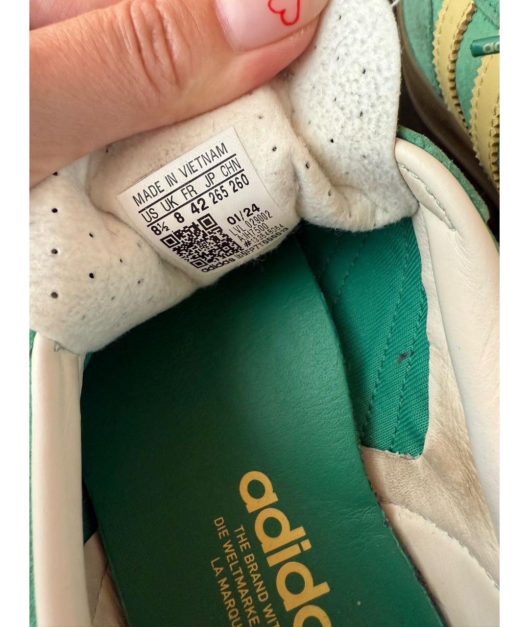 ADIDAS Зеленые замшевые кеды, фото 5