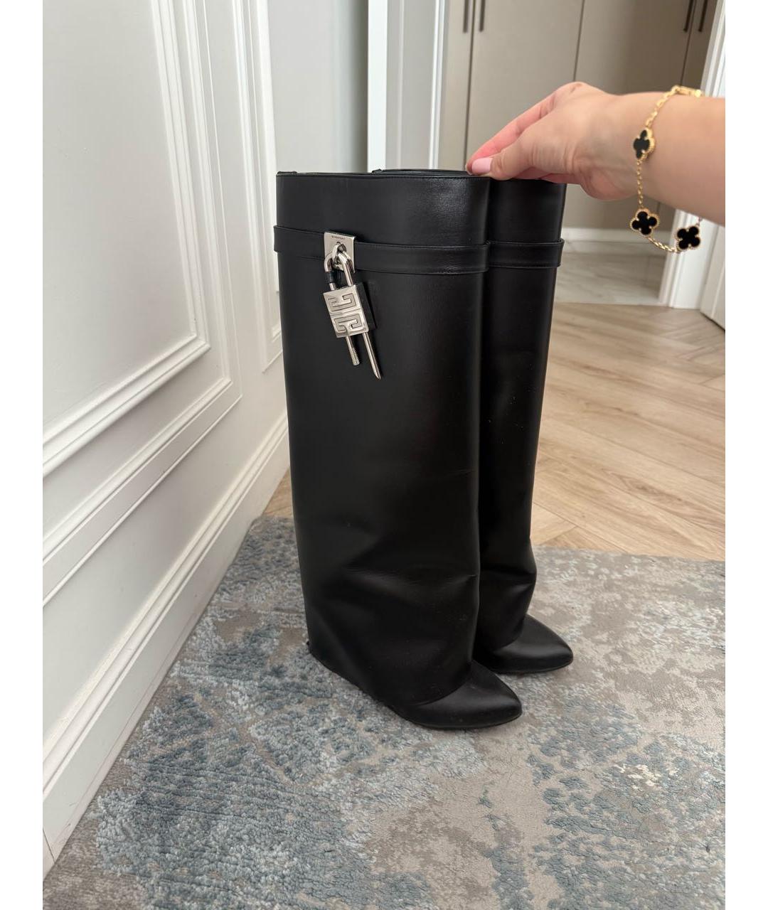 GIVENCHY Черные кожаные сапоги, фото 8