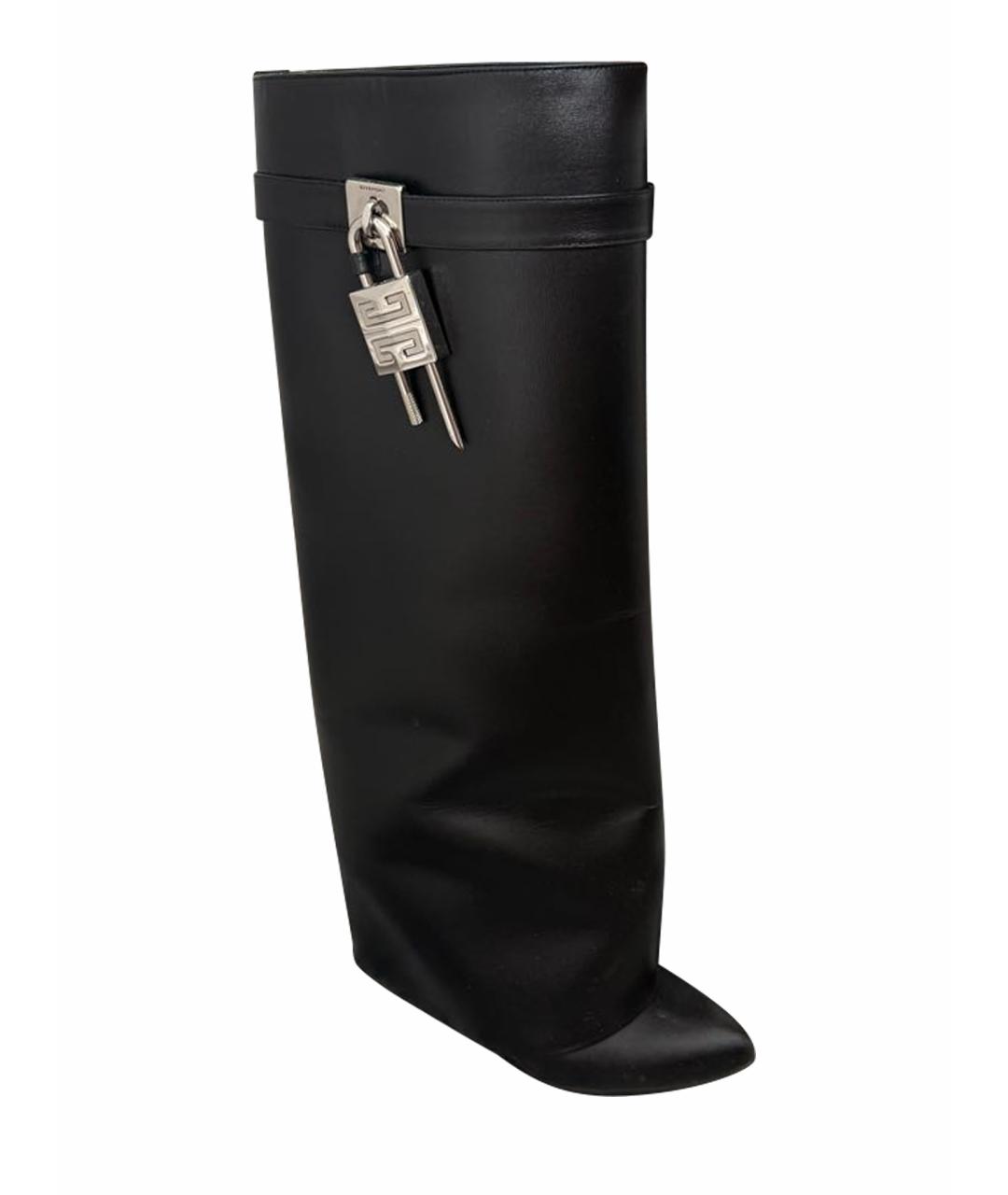 GIVENCHY Черные кожаные сапоги, фото 1
