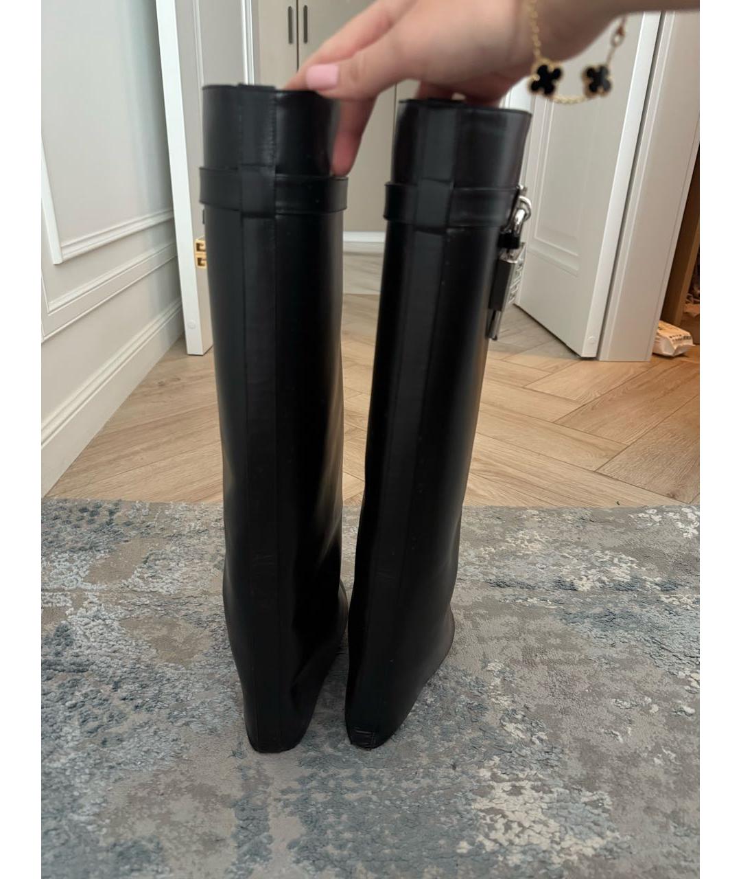 GIVENCHY Черные кожаные сапоги, фото 4