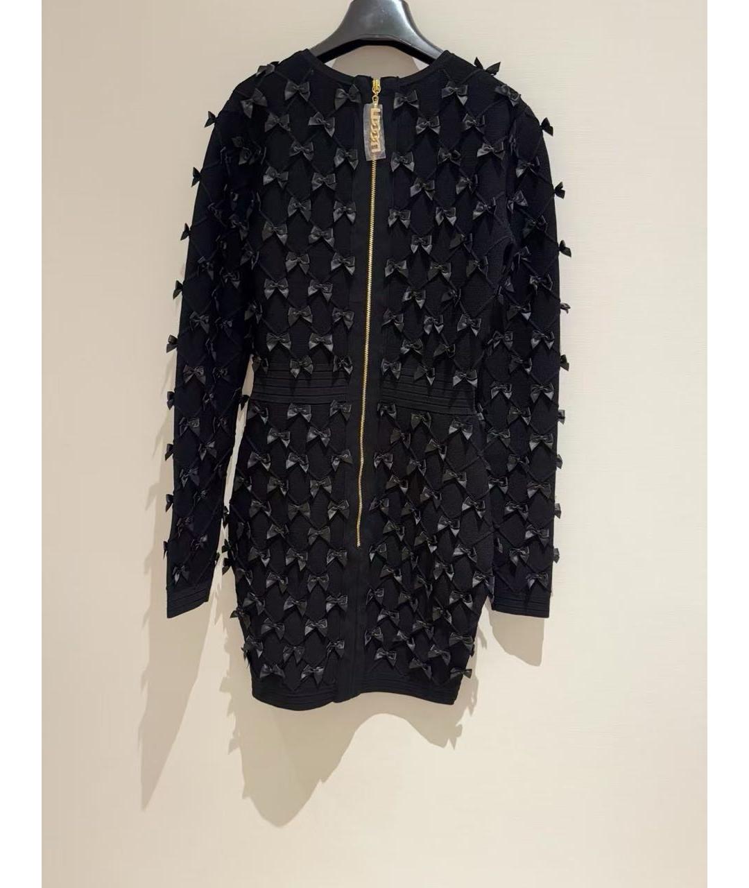 ELISABETTA FRANCHI Черное вискозное коктейльное платье, фото 4