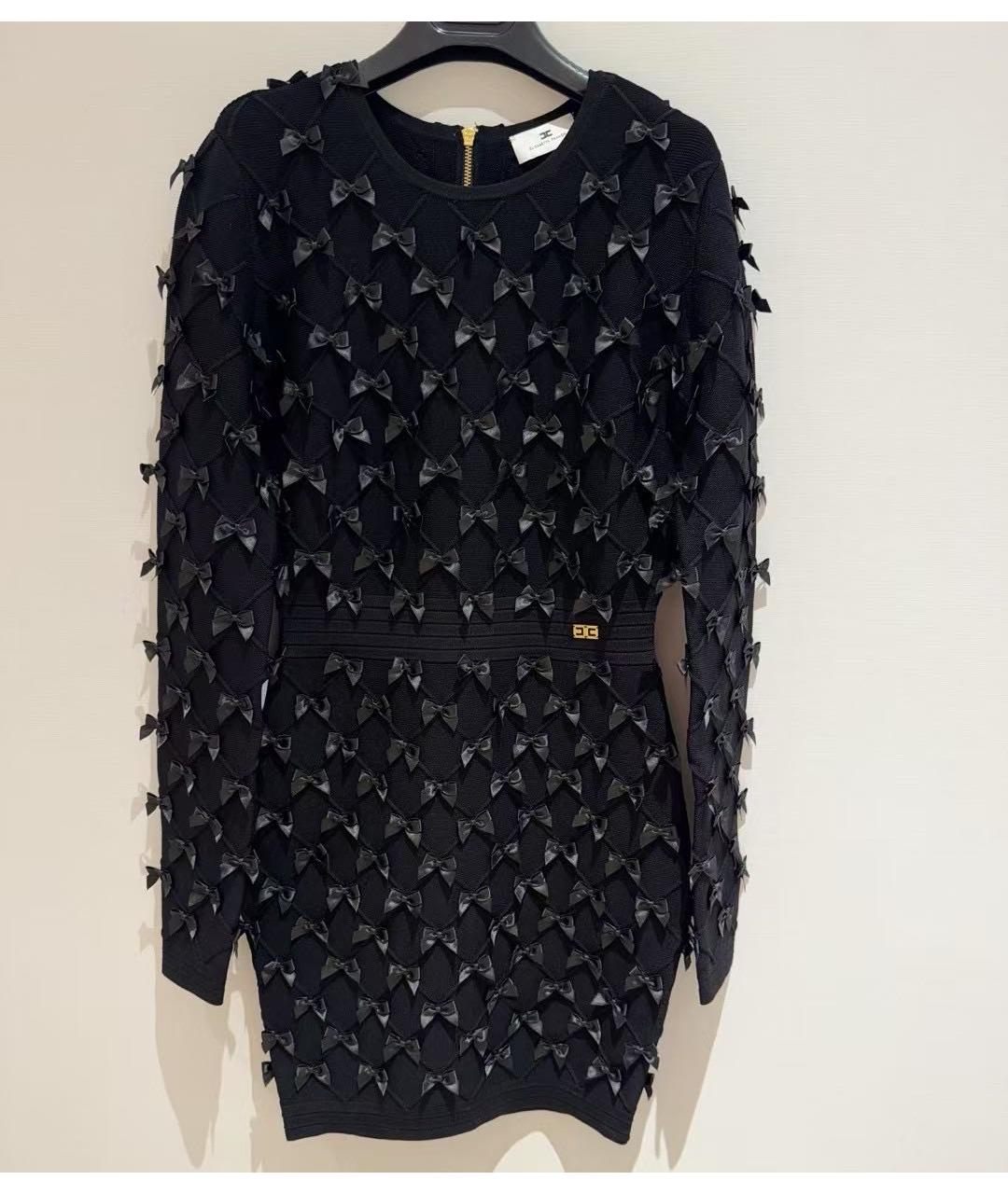 ELISABETTA FRANCHI Черное вискозное коктейльное платье, фото 5