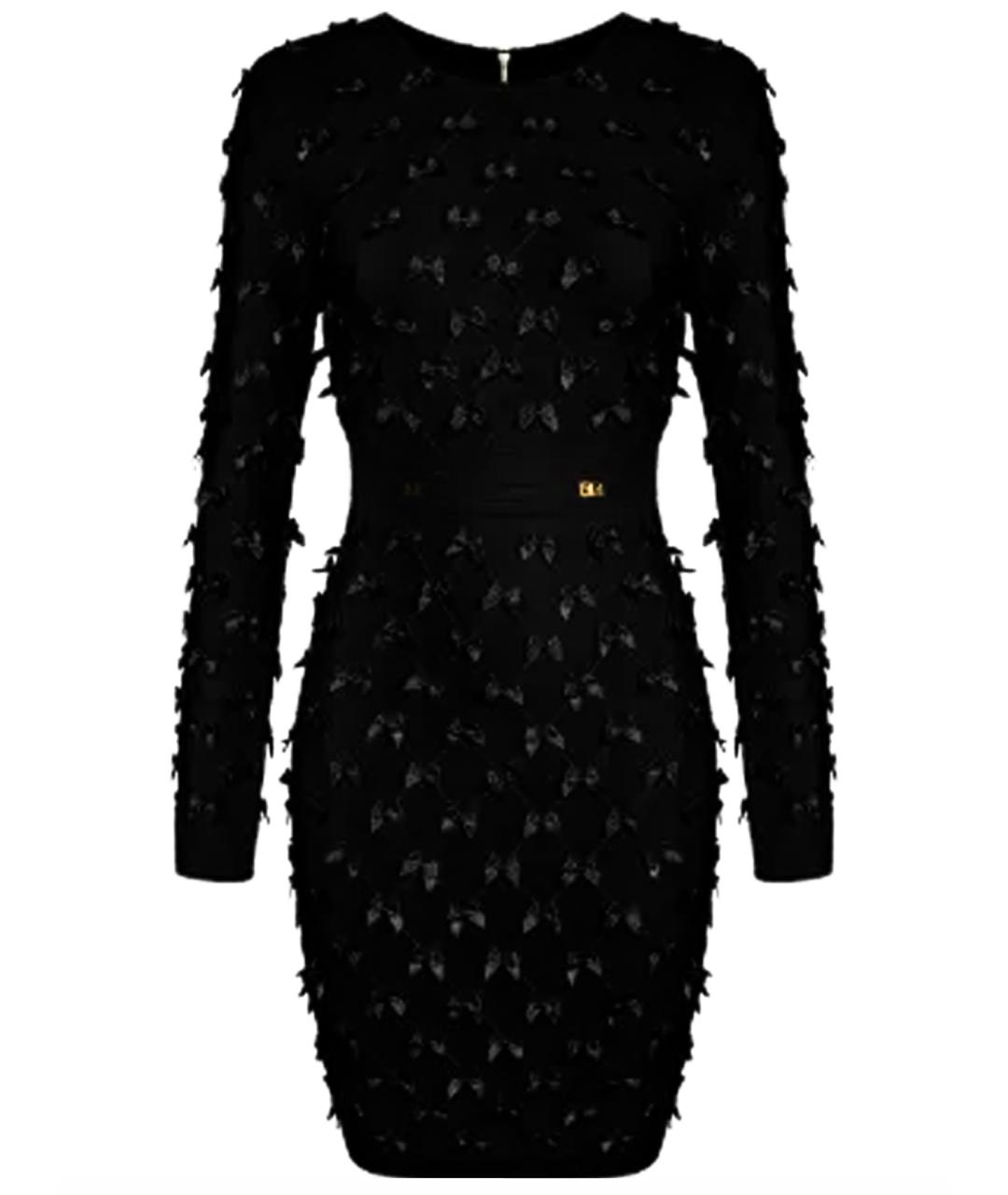 ELISABETTA FRANCHI Черное вискозное коктейльное платье, фото 1
