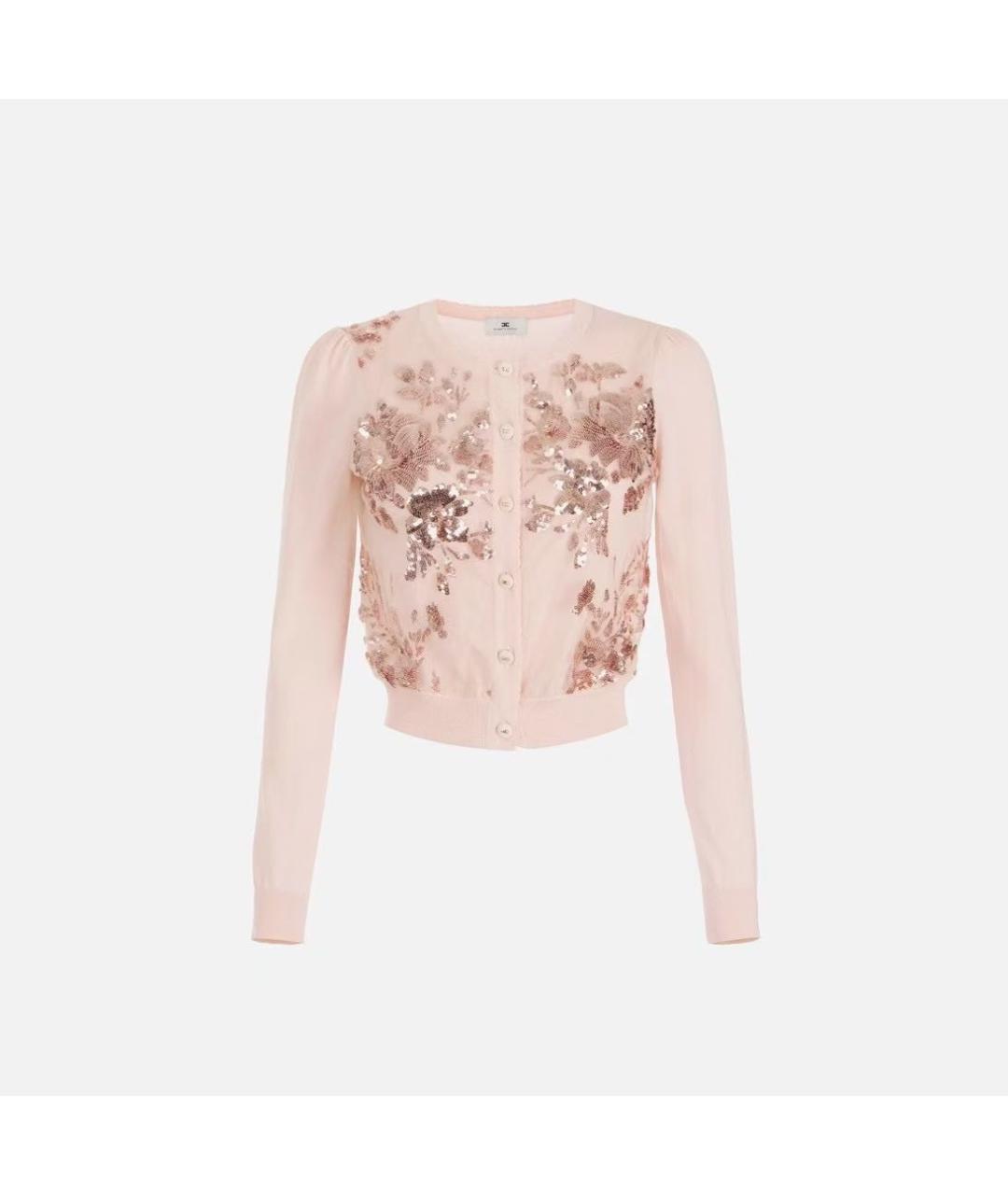 ELISABETTA FRANCHI Розовый вискозный кардиган, фото 6