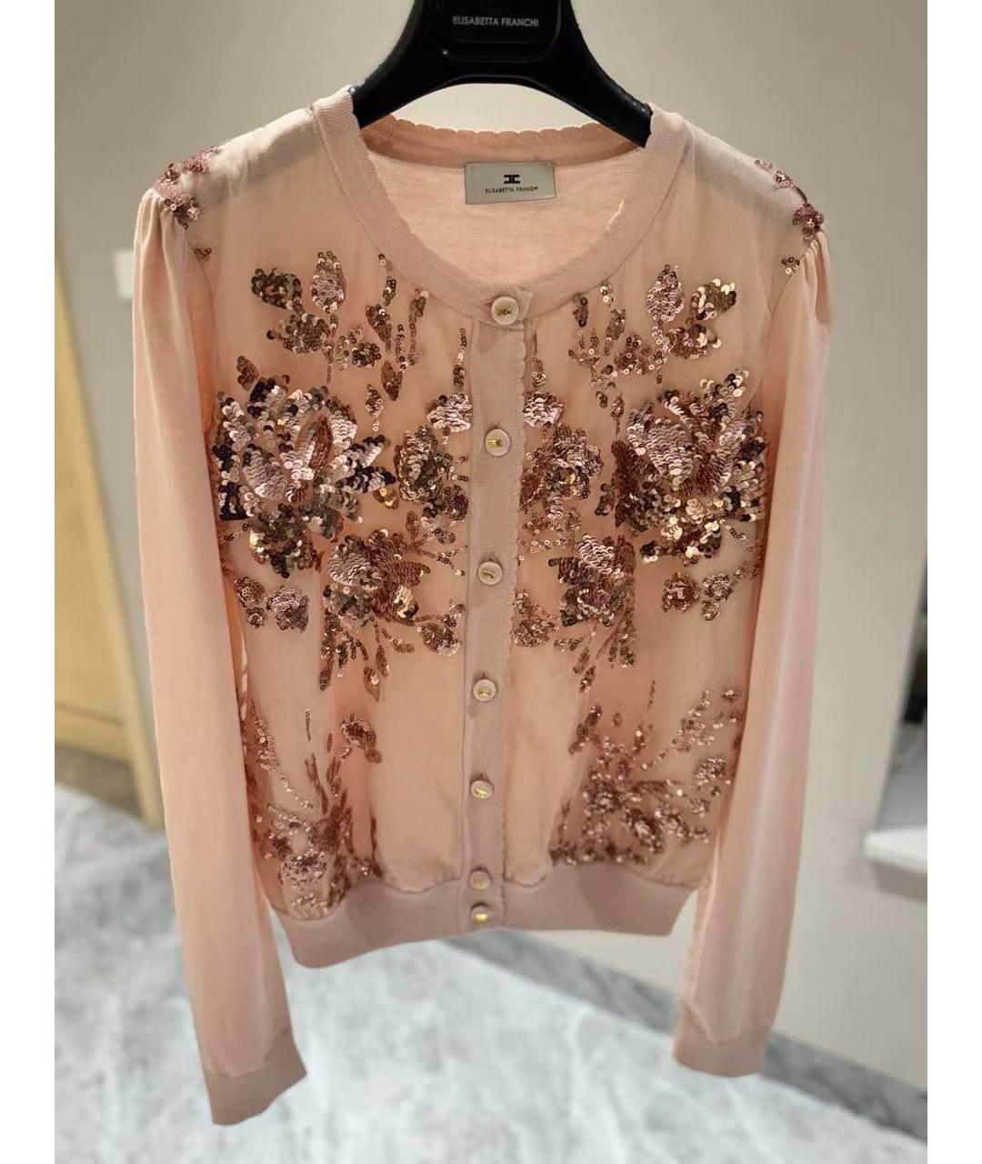 ELISABETTA FRANCHI Розовый вискозный кардиган, фото 2