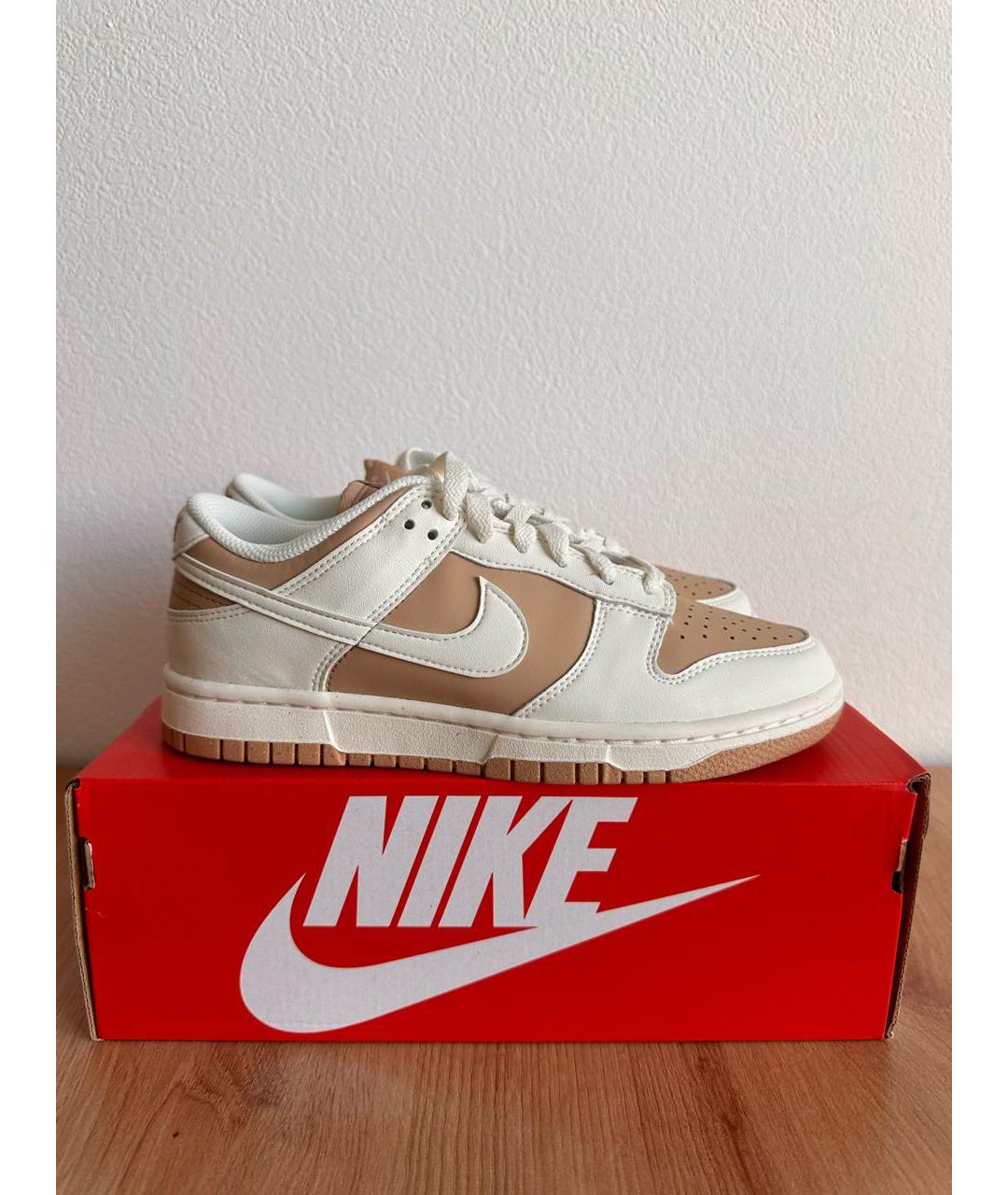 NIKE Бежевые кеды из искусственной кожи, фото 7