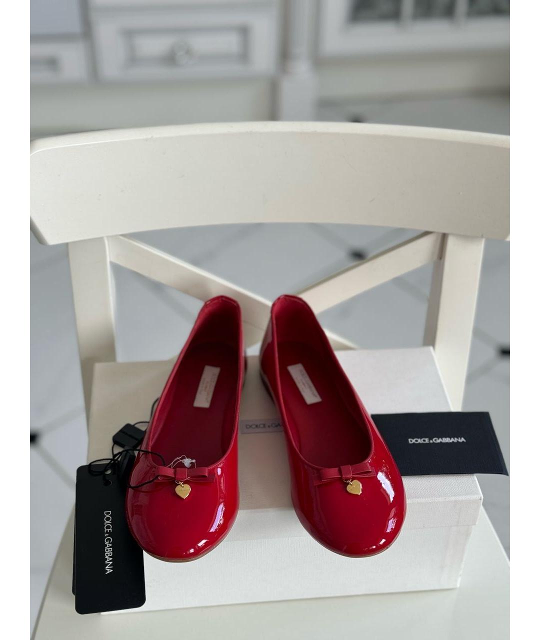 DOLCE&GABBANA Красные кожаные балетки, фото 2