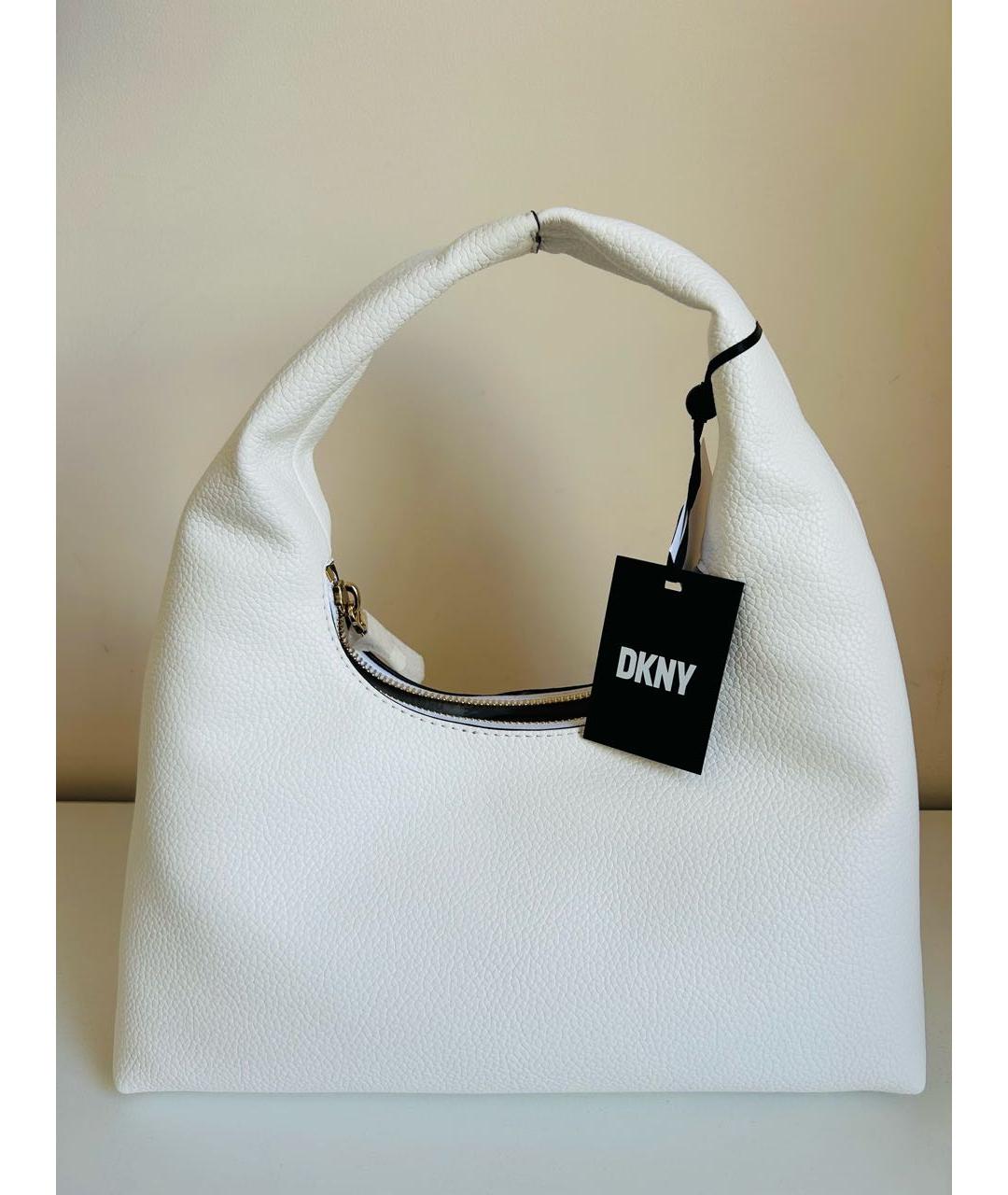 DKNY Белая сумка с короткими ручками из искусственной кожи, фото 3