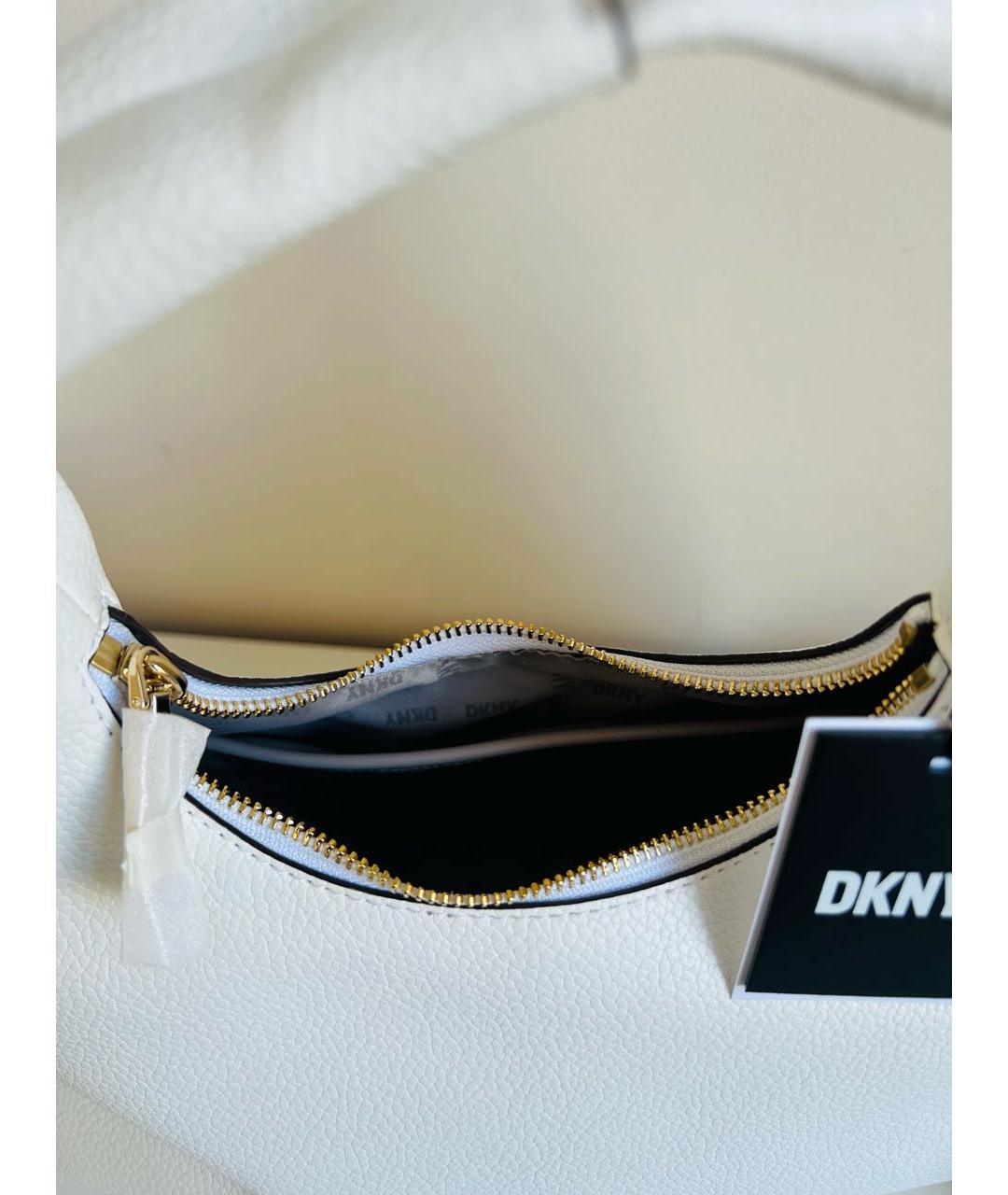 DKNY Белая сумка с короткими ручками из искусственной кожи, фото 4