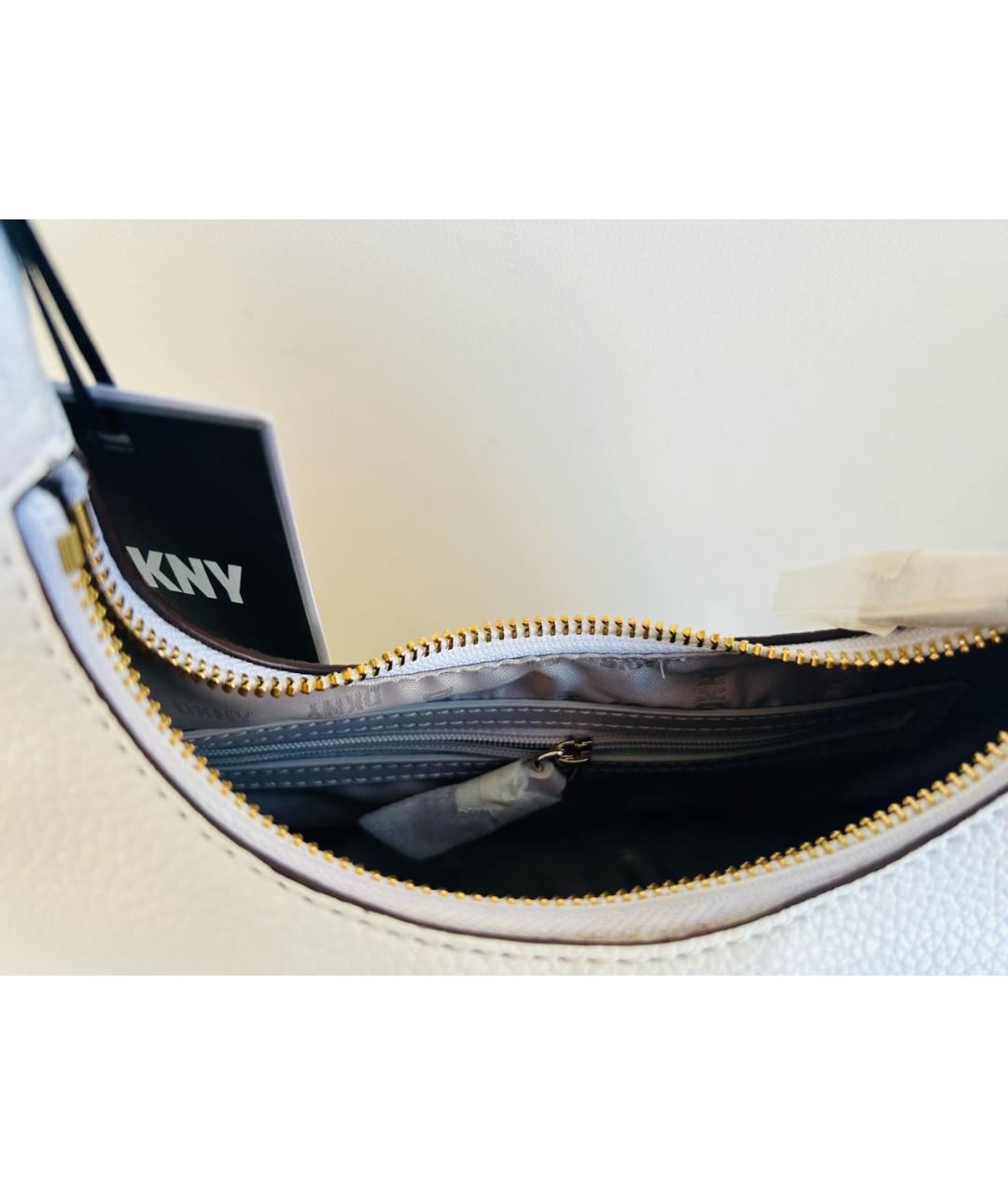 DKNY Белая сумка с короткими ручками из искусственной кожи, фото 5
