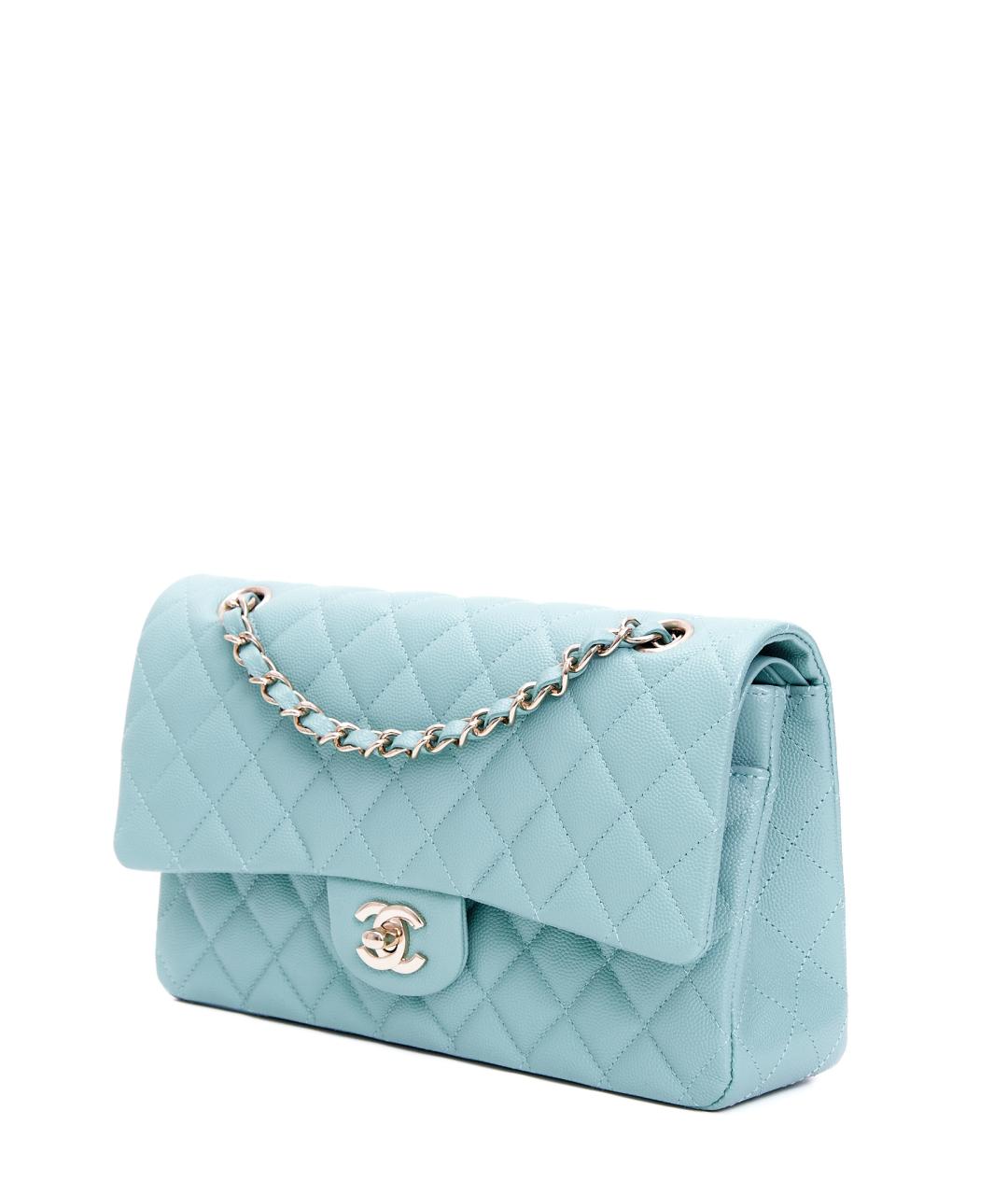 CHANEL Голубая кожаная сумка через плечо, фото 2