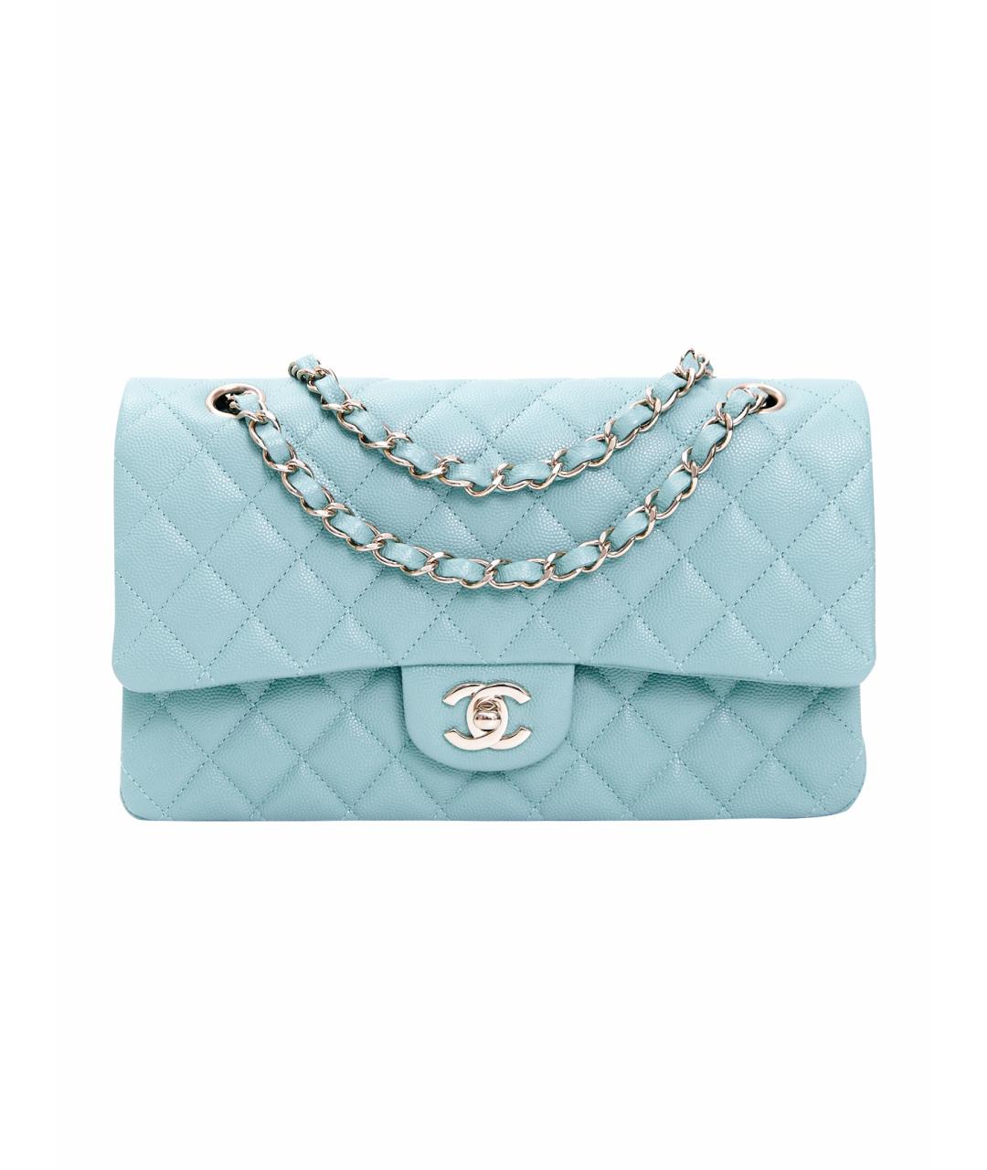 CHANEL Голубая кожаная сумка через плечо, фото 1