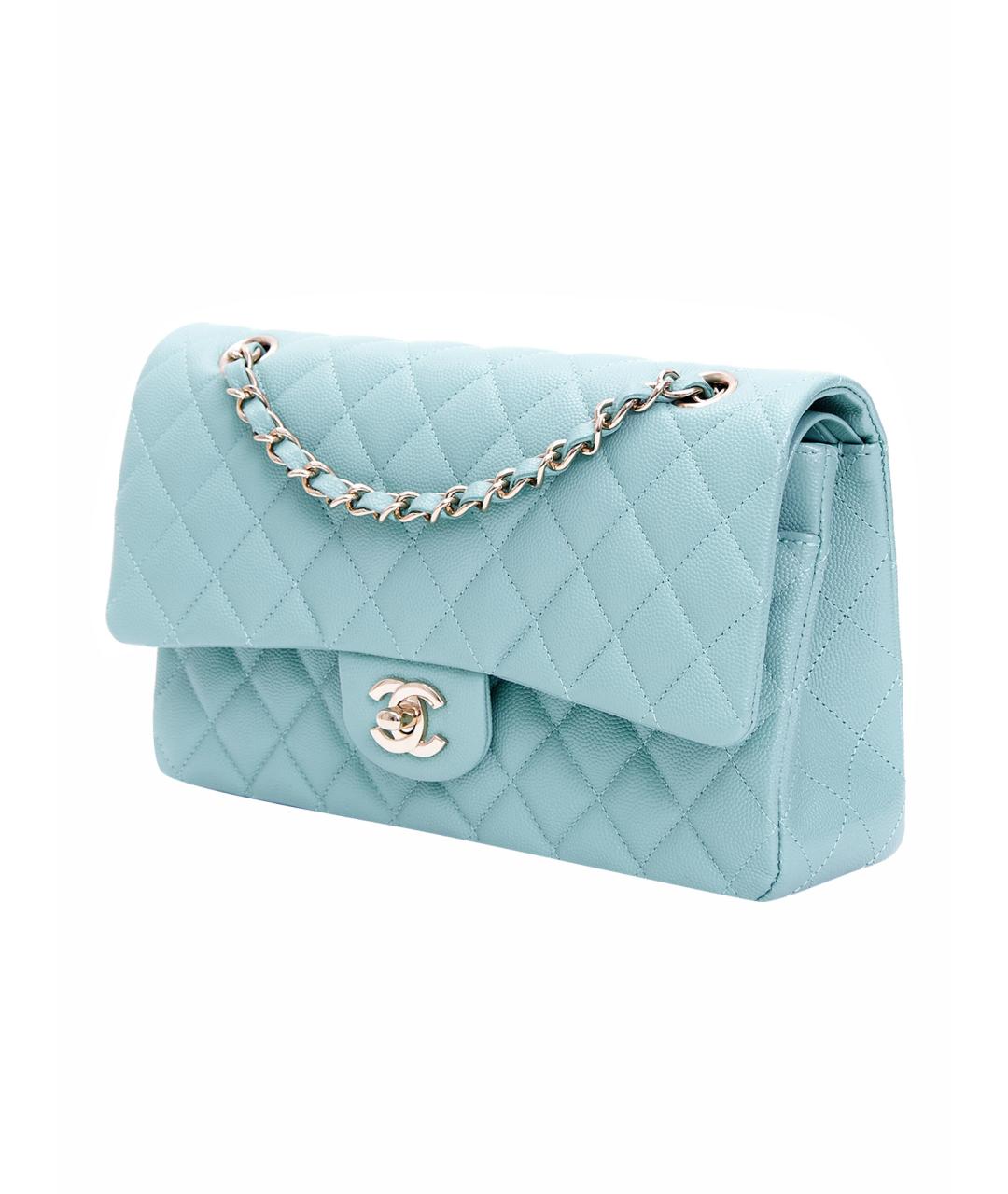 CHANEL Голубая кожаная сумка через плечо, фото 17