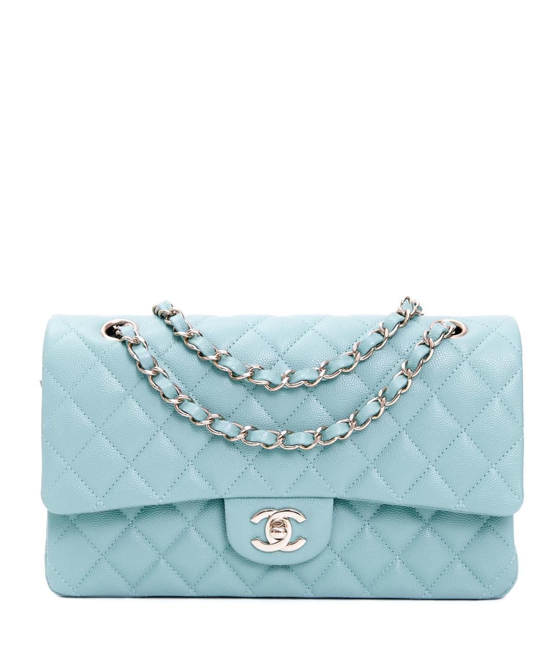 CHANEL Голубая кожаная сумка через плечо, фото 10
