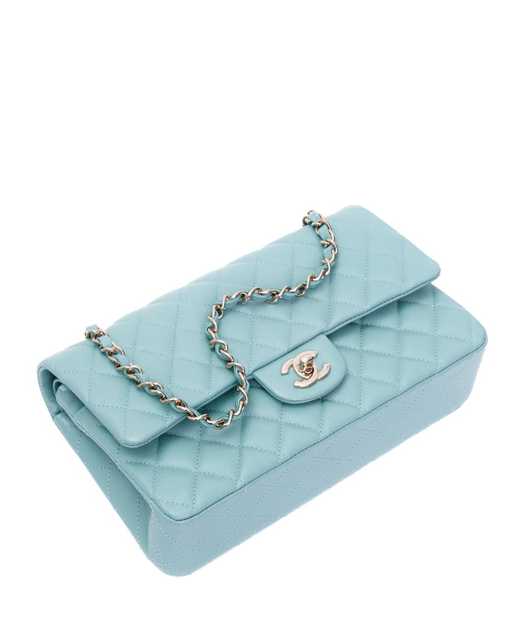 CHANEL Голубая кожаная сумка через плечо, фото 4