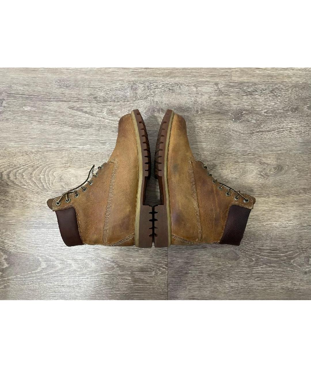 TIMBERLAND Горчичные кожаные высокие ботинки, фото 5