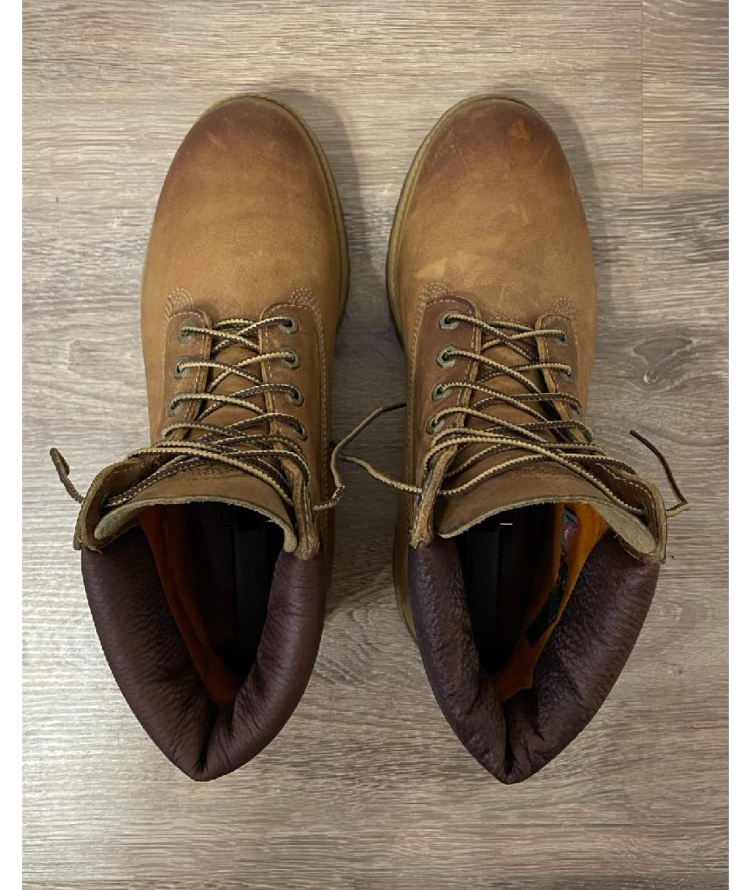 TIMBERLAND Горчичные кожаные высокие ботинки, фото 3
