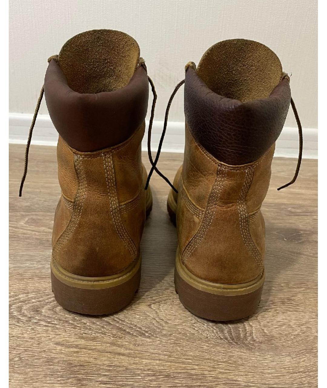TIMBERLAND Горчичные кожаные высокие ботинки, фото 4