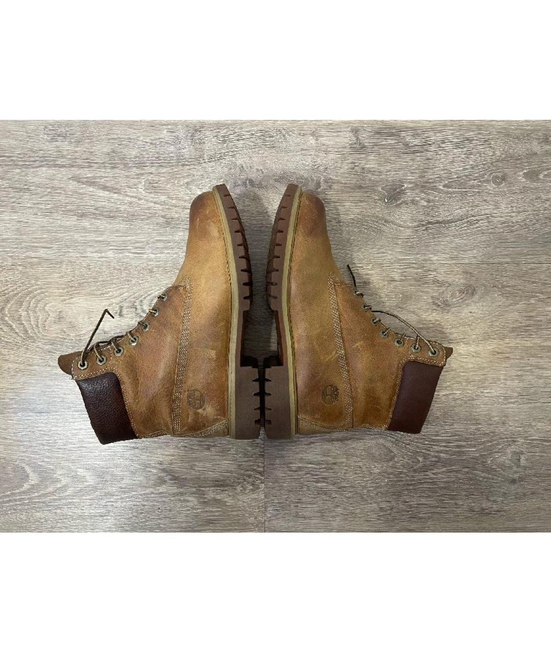 TIMBERLAND Горчичные кожаные высокие ботинки, фото 6