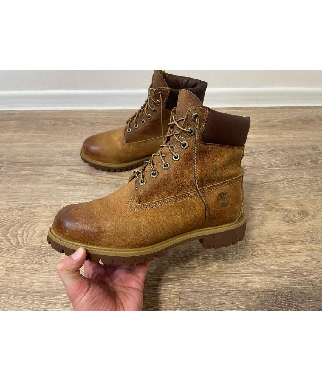 TIMBERLAND Горчичные кожаные высокие ботинки, фото 7