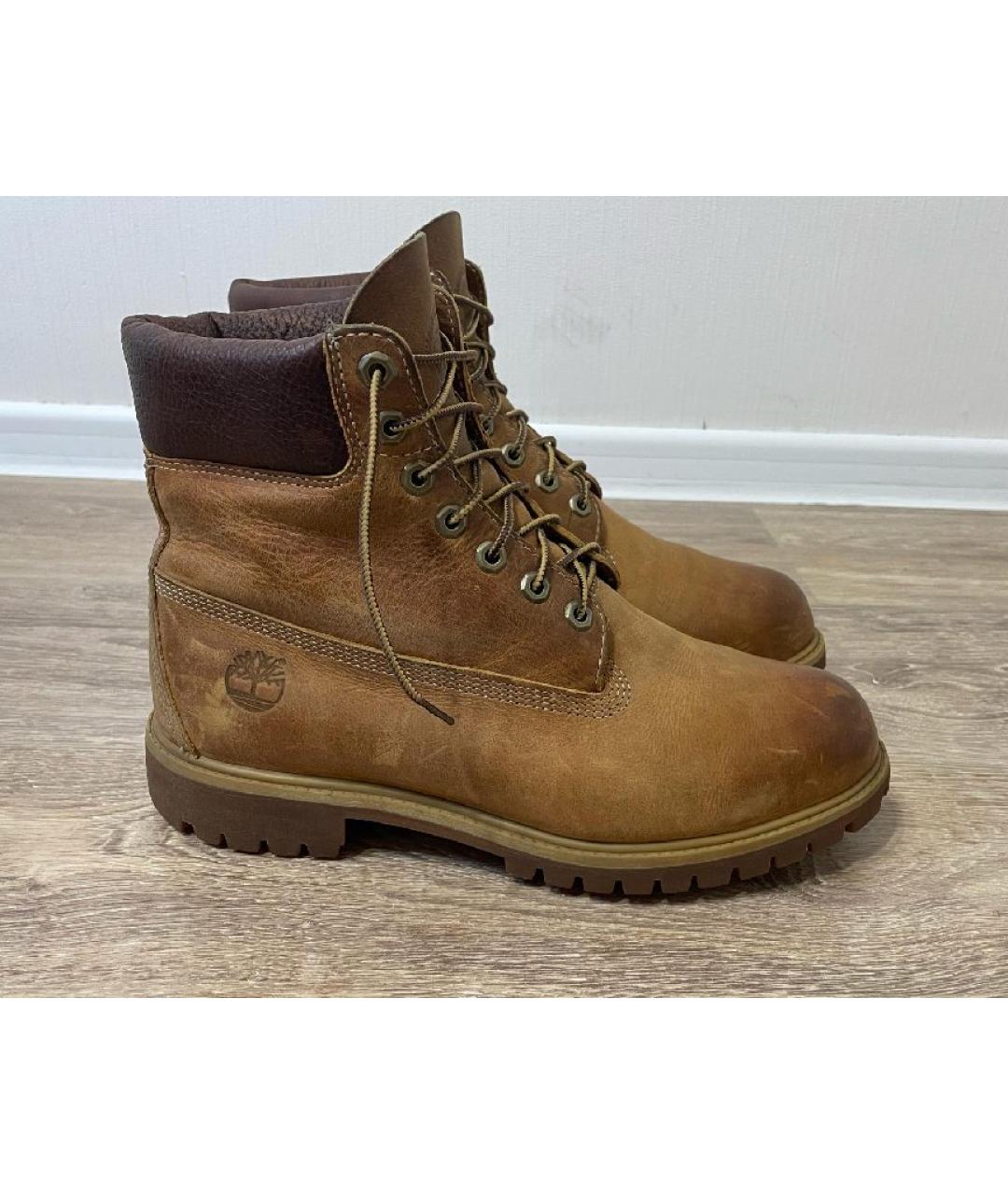 TIMBERLAND Горчичные кожаные высокие ботинки, фото 10