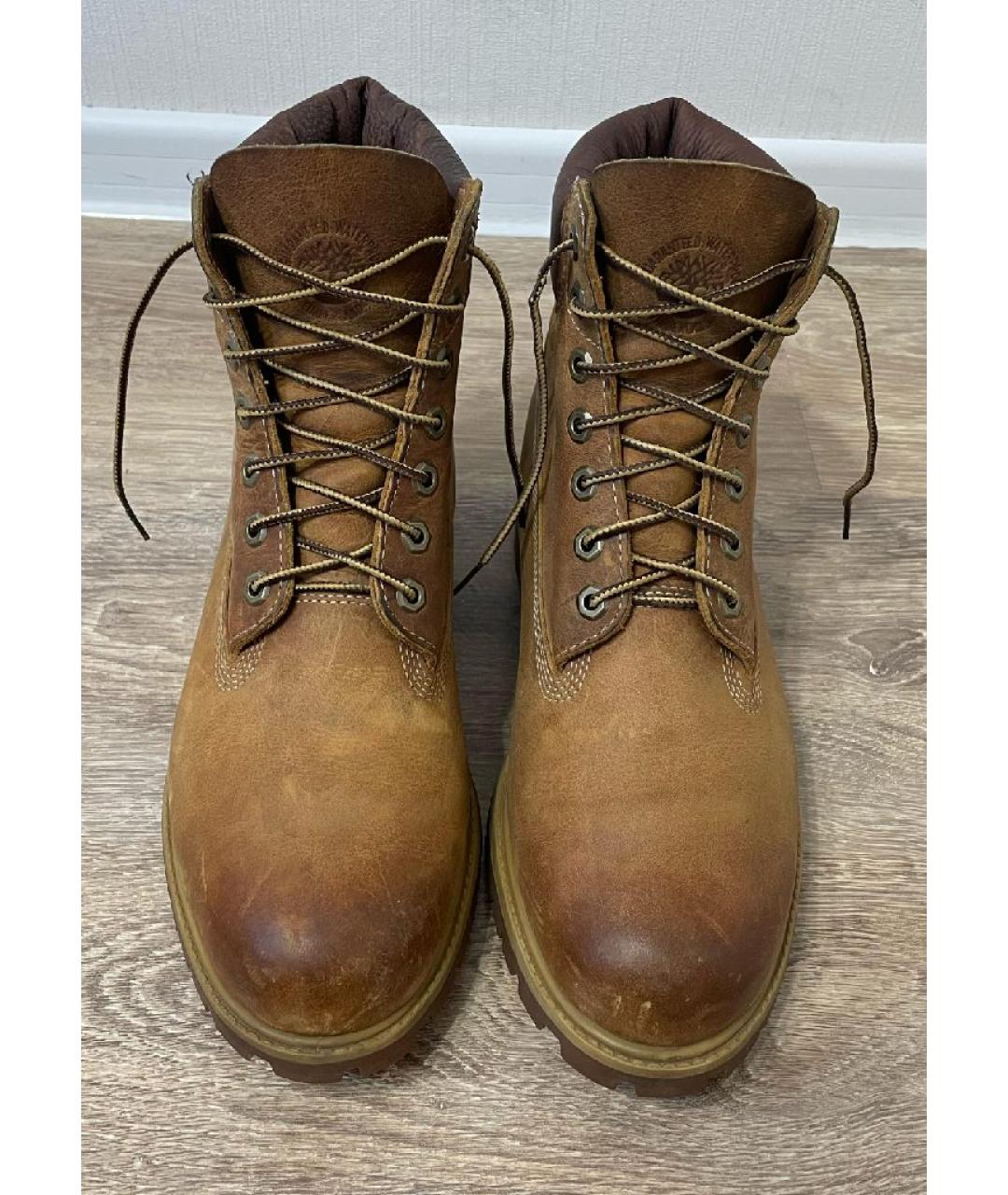 TIMBERLAND Горчичные кожаные высокие ботинки, фото 2