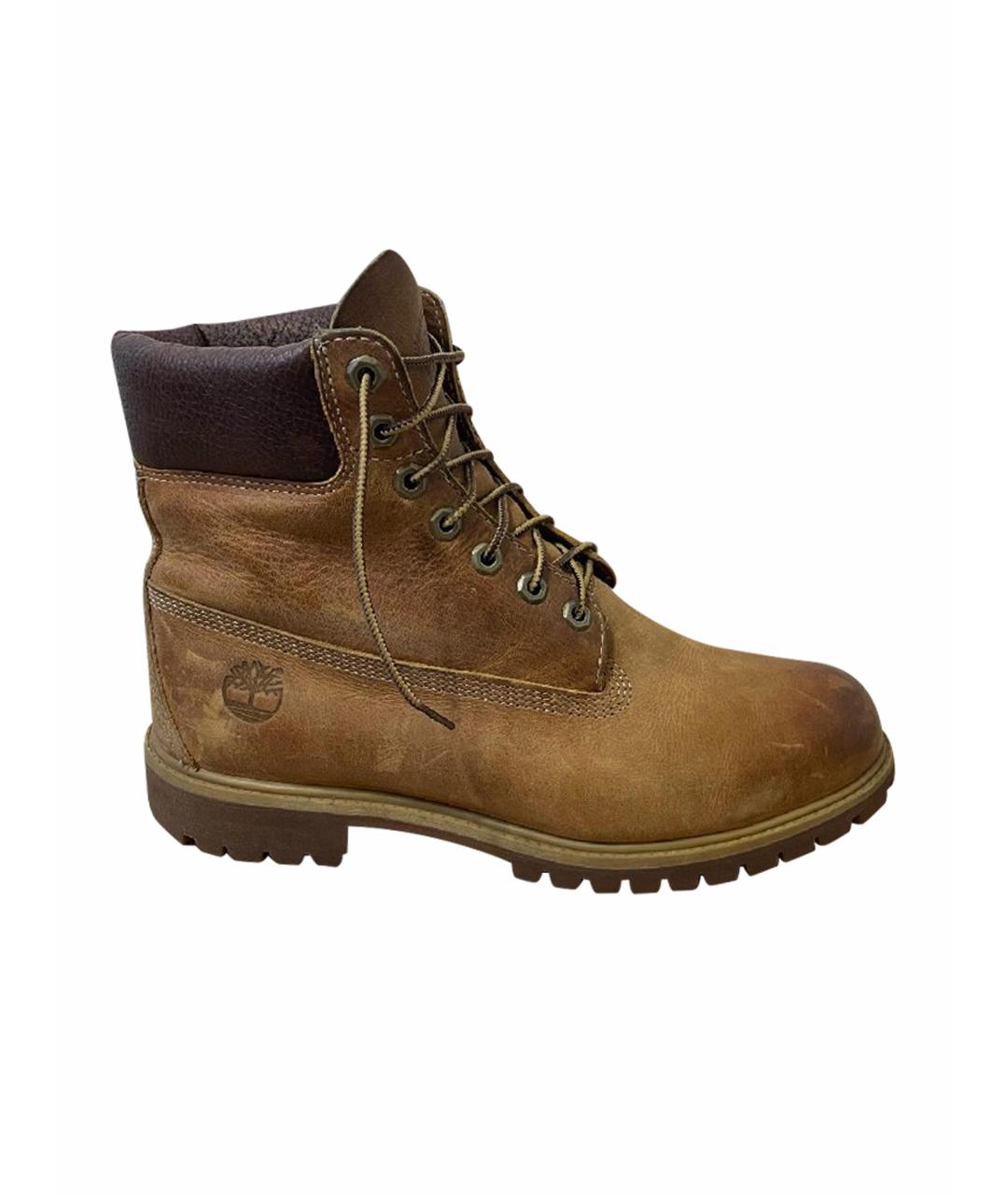 TIMBERLAND Горчичные кожаные высокие ботинки, фото 1