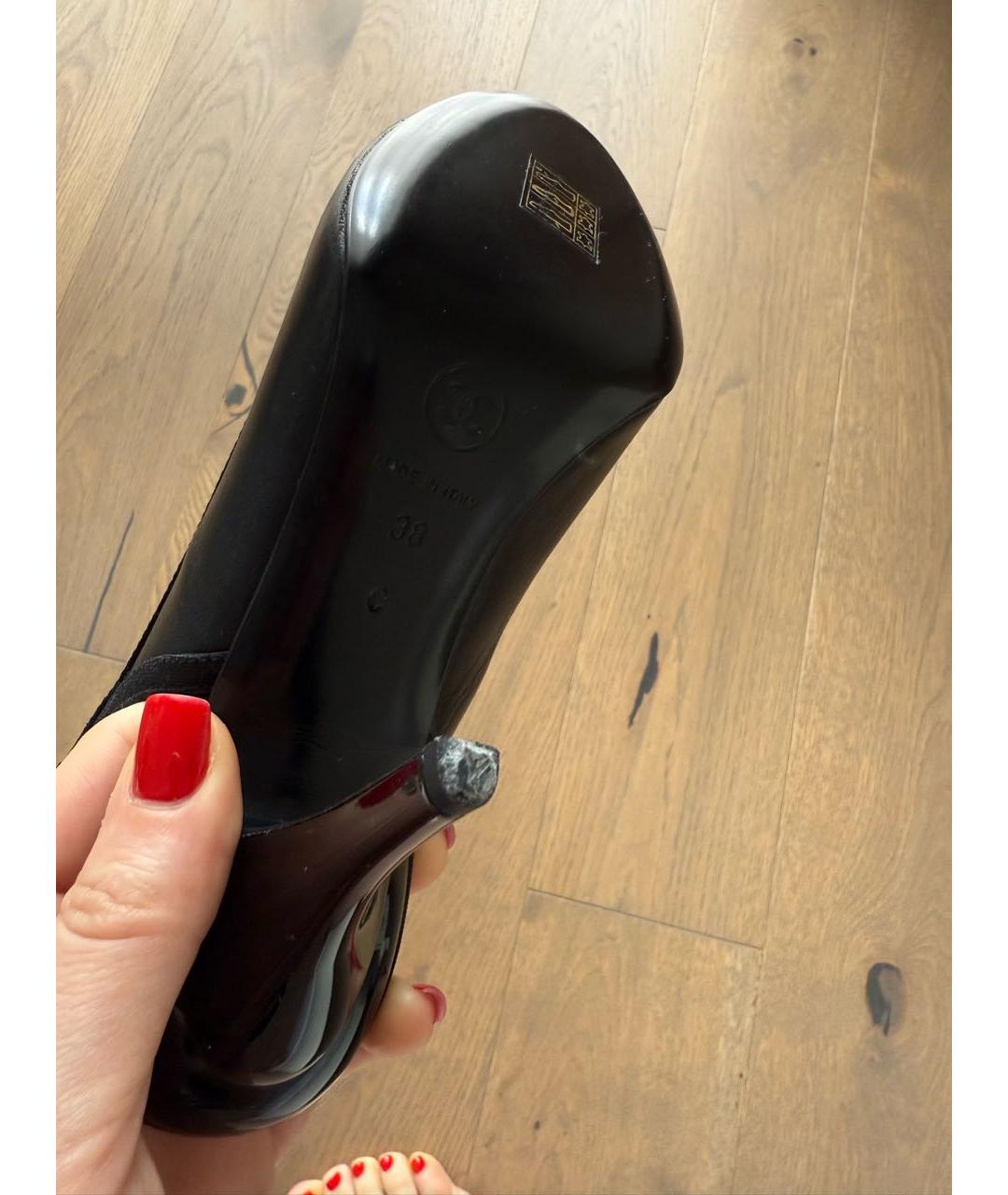 CHANEL Черные кожаные туфли, фото 6