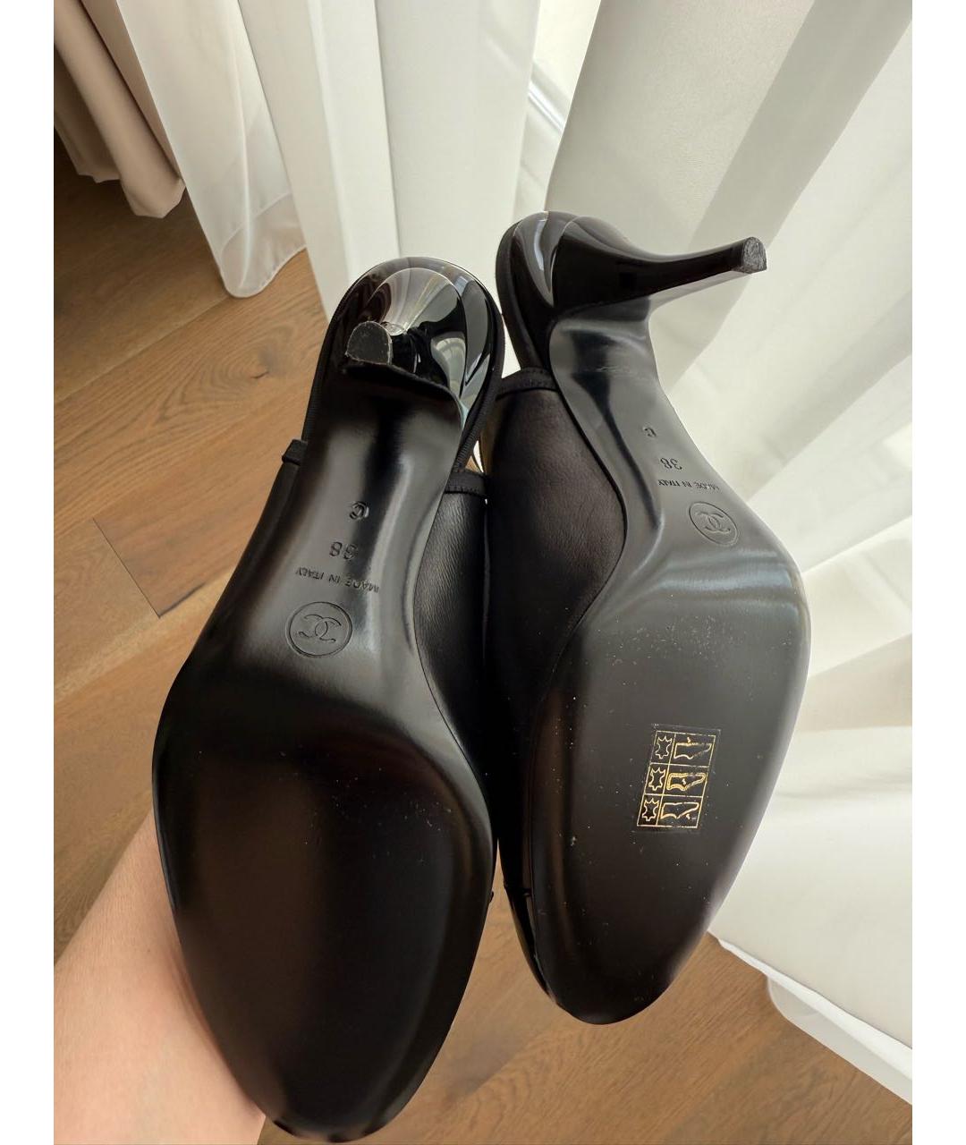 CHANEL Черные кожаные туфли, фото 5