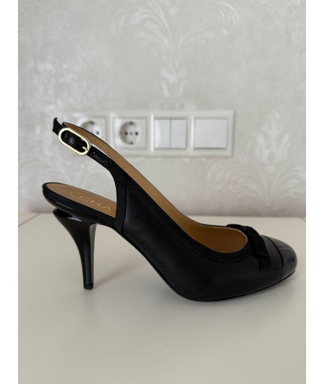 CHANEL Черные кожаные туфли, фото 9