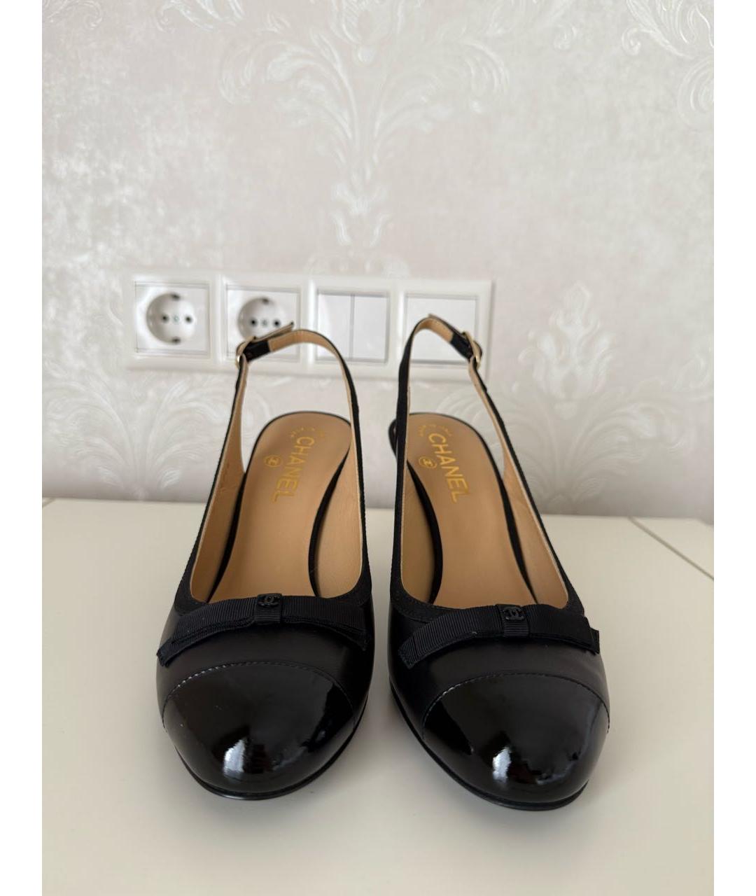 CHANEL Черные кожаные туфли, фото 2