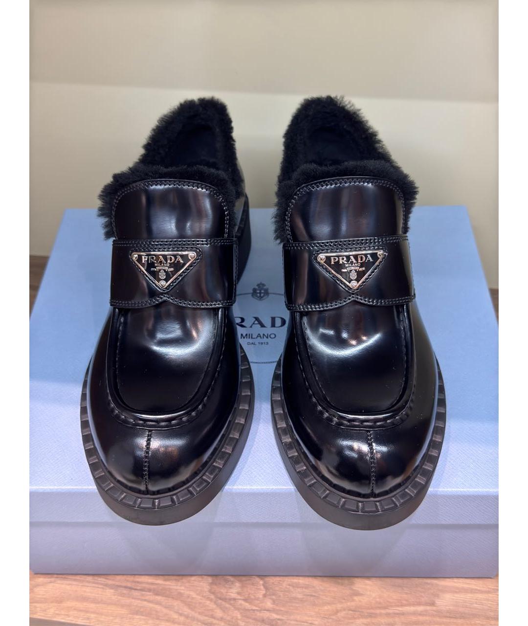 PRADA Черные лоферы из лакированной кожи, фото 2