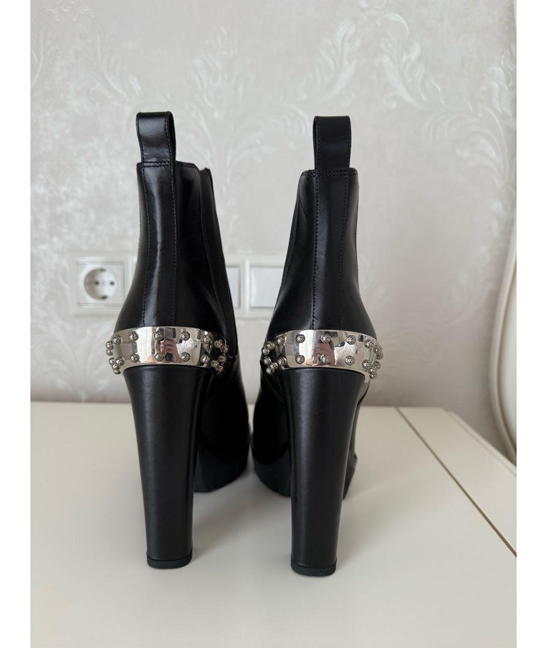 ALEXANDER MCQUEEN Черные кожаные ботинки, фото 4
