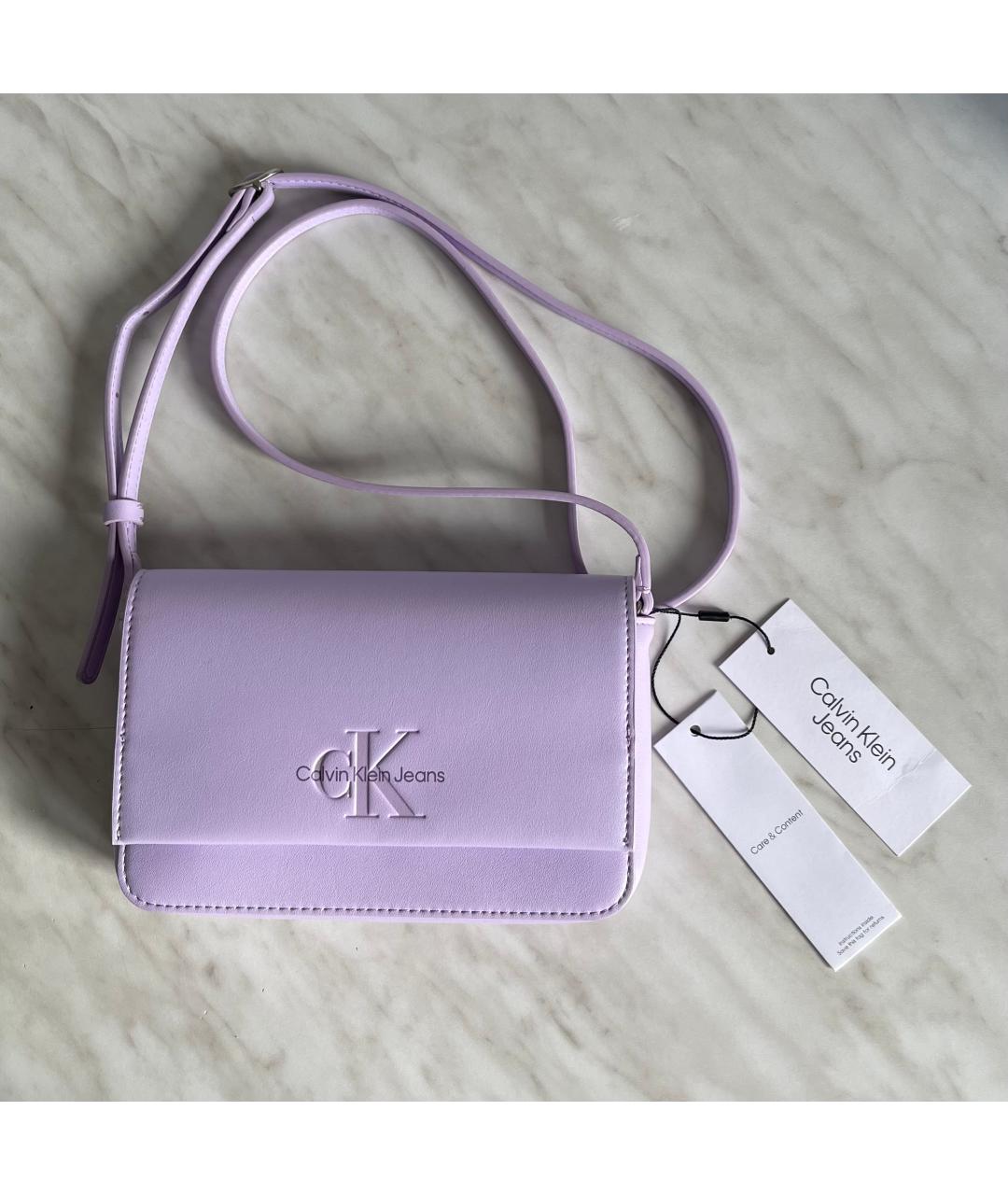 CALVIN KLEIN JEANS Фиолетовая сумка через плечо из искусственной кожи, фото 4