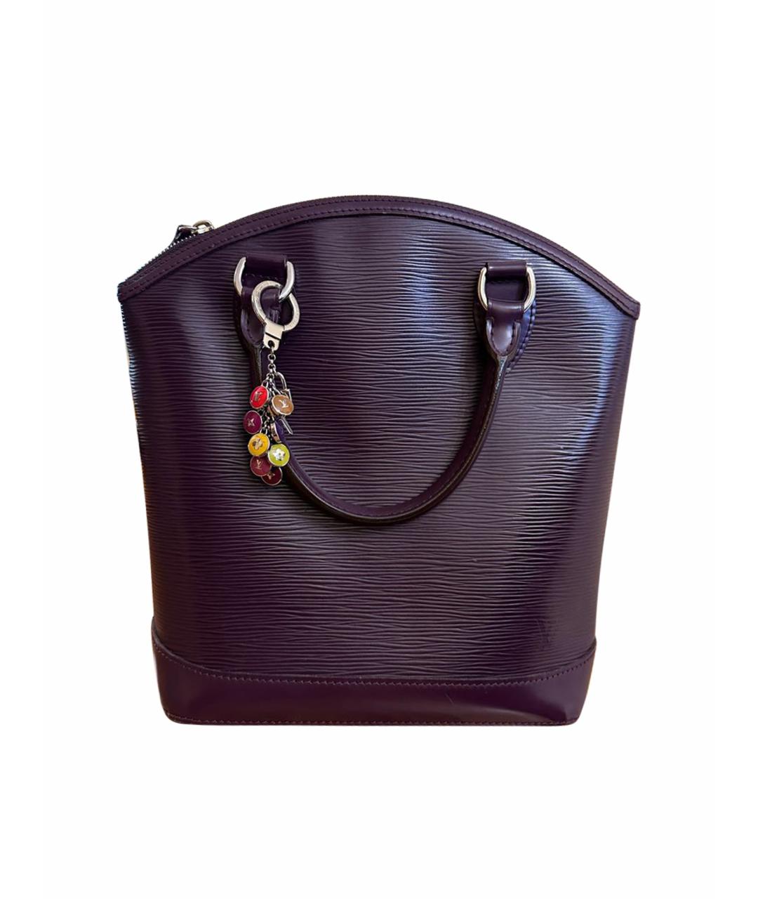 LOUIS VUITTON Фиолетовая кожаная сумка с короткими ручками, фото 1