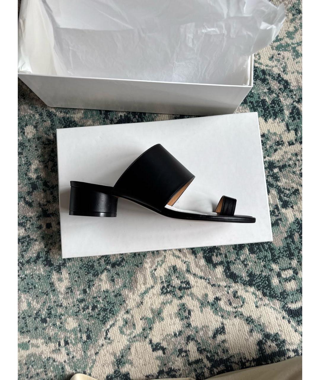 MAISON MARGIELA Черные кожаные мюли, фото 9