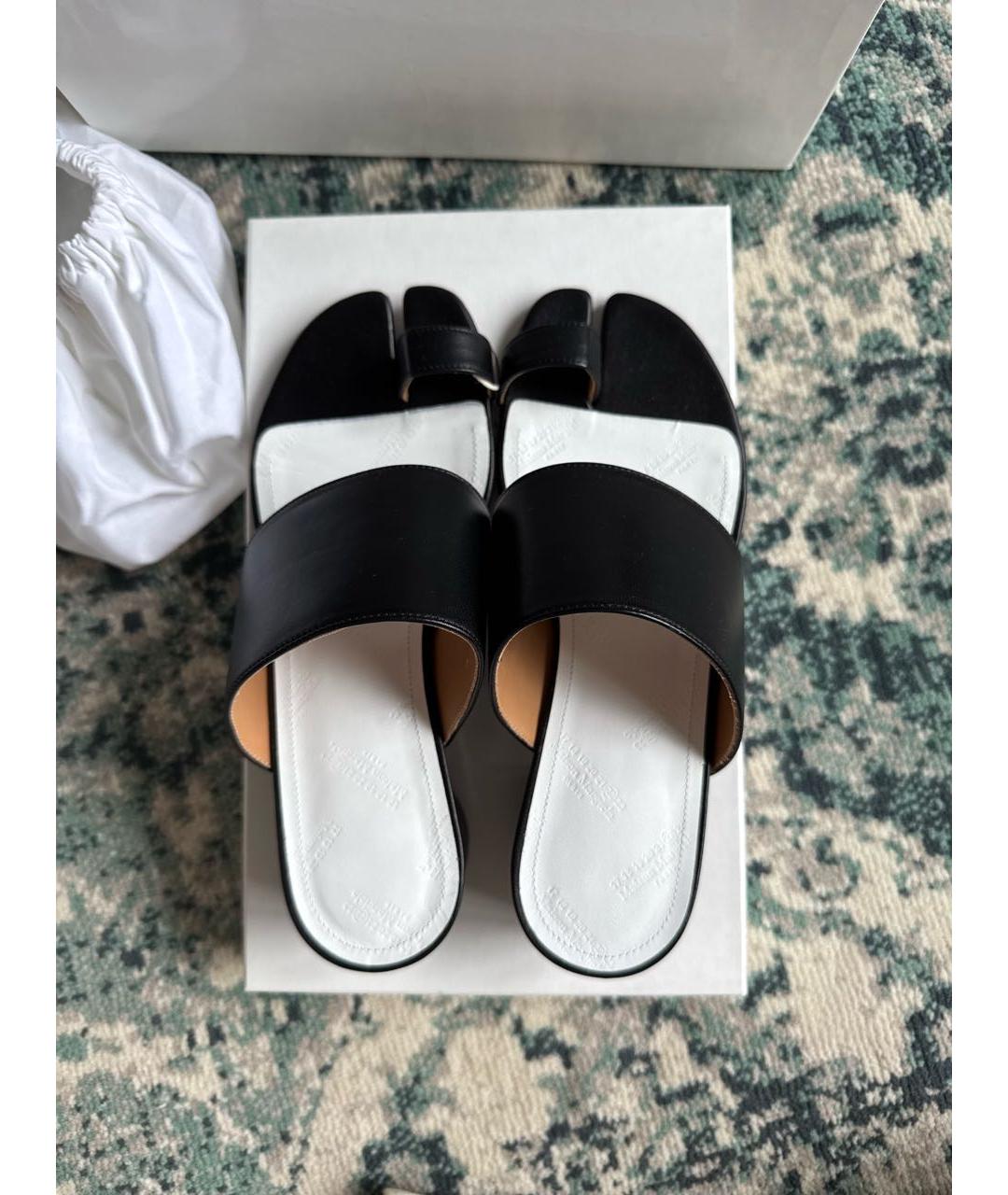 MAISON MARGIELA Черные кожаные мюли, фото 3